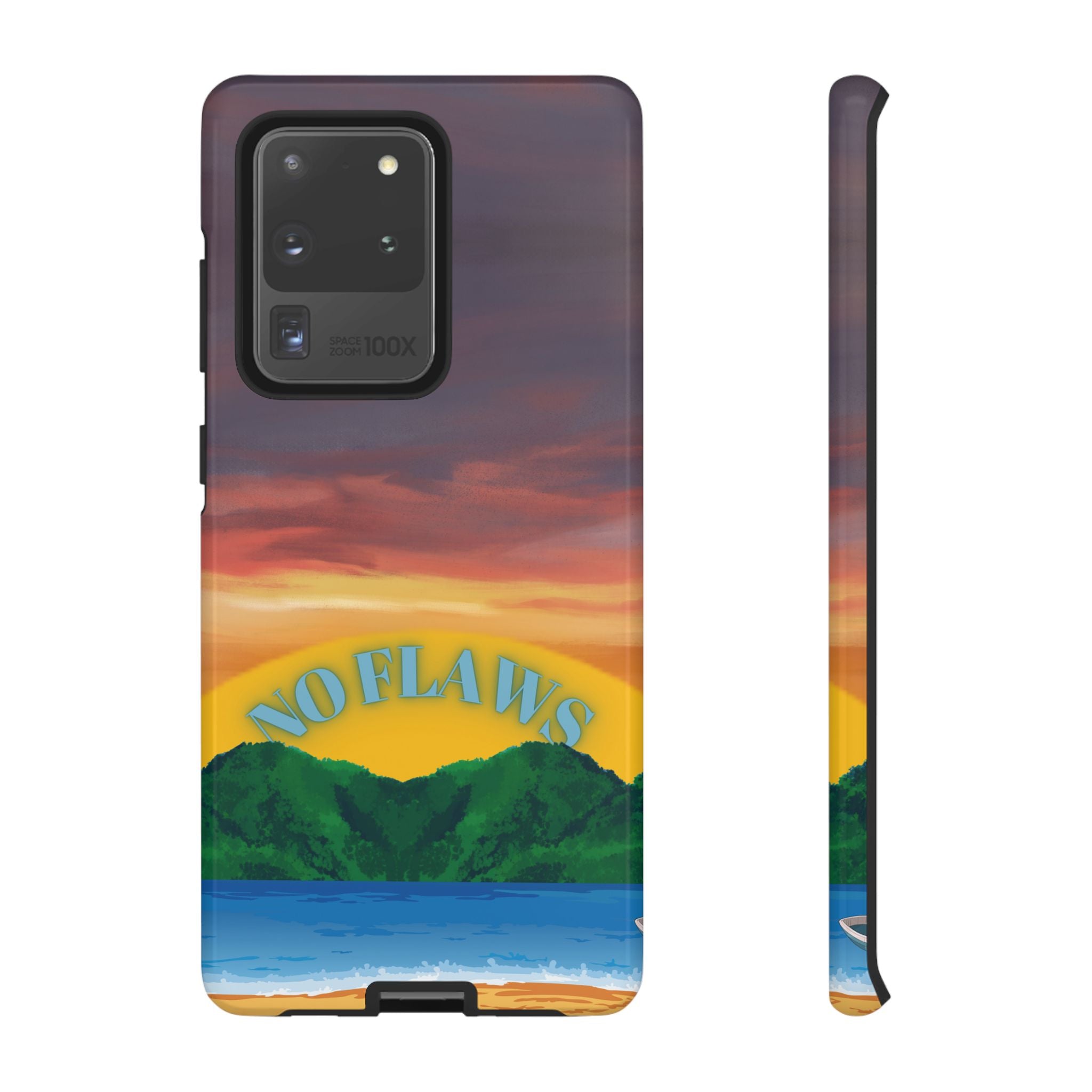 Sunset 'No Flaws' Tough Phone Case — Tropical Beach Protective Cover