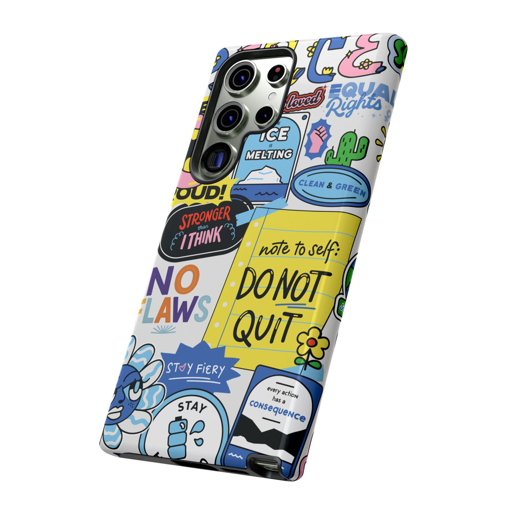 Sticker Collage Phone Case — Motivational "Do Not Quit" Protective Cover