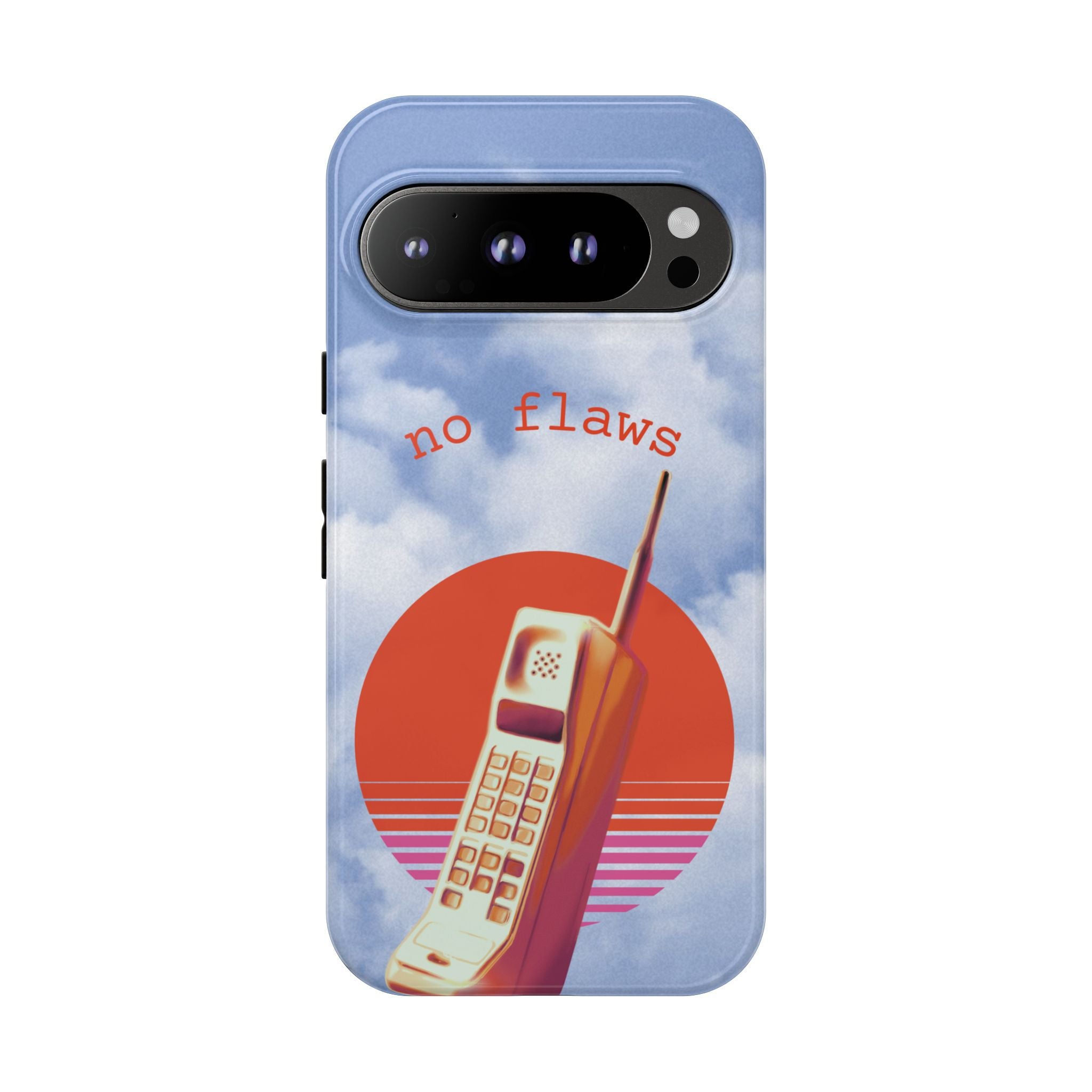 Retro “No Flaws” Phone Tough Case — Vintage 90s Aesthetic Protective Phone Case