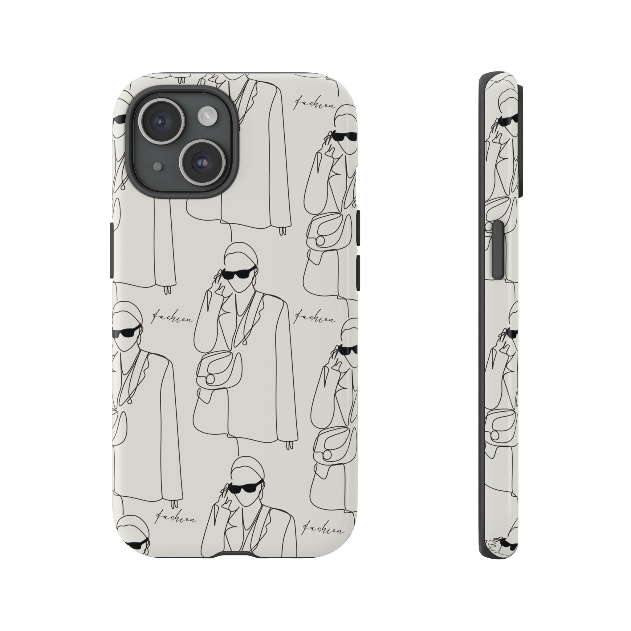 Fashion Sketch Phone Case — Minimalist Chic Designer Pattern