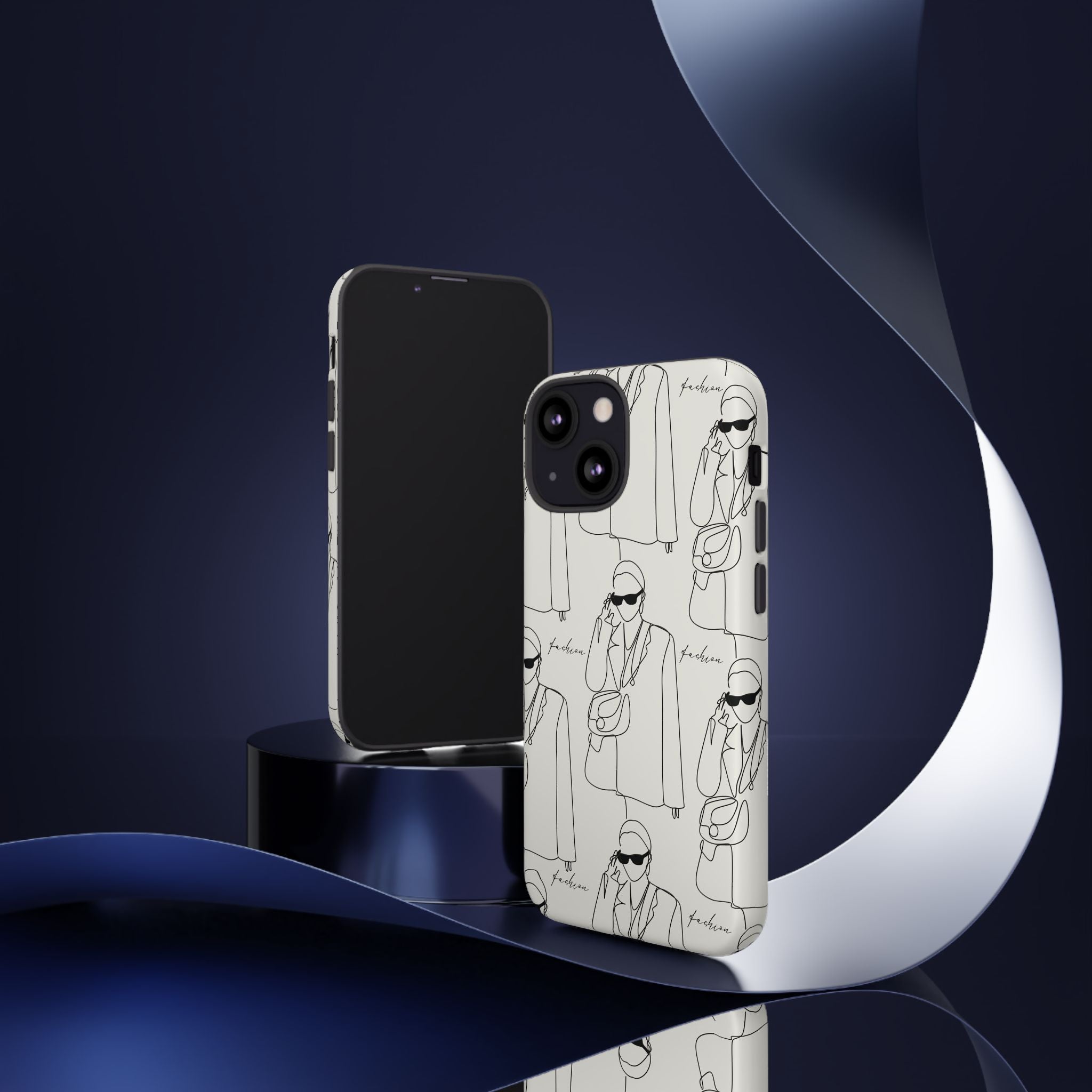 Fashion Sketch Phone Case — Minimalist Chic Designer Pattern