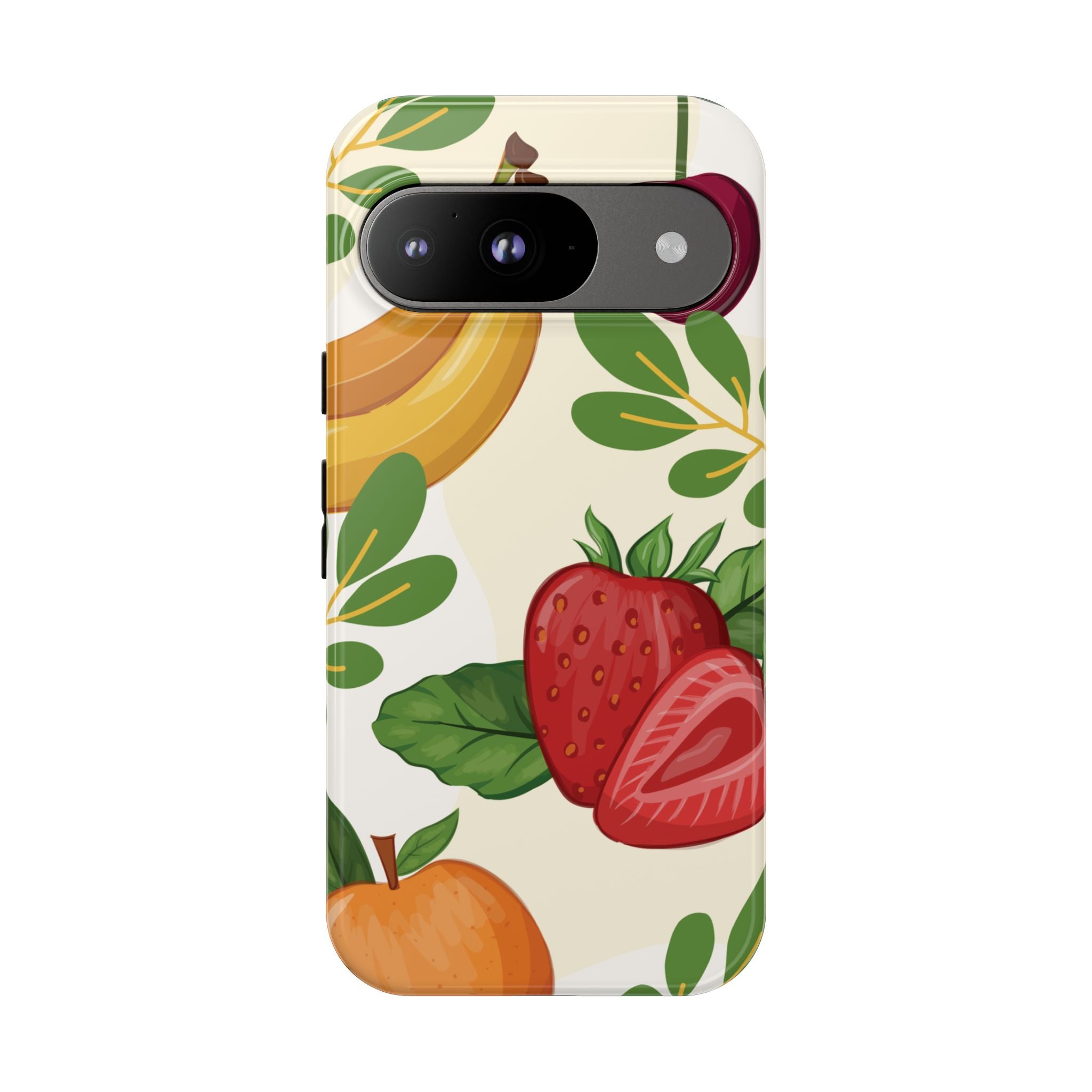 Fruit Pattern Tough Case — Floral Strawberry & Banana Phone Cover
