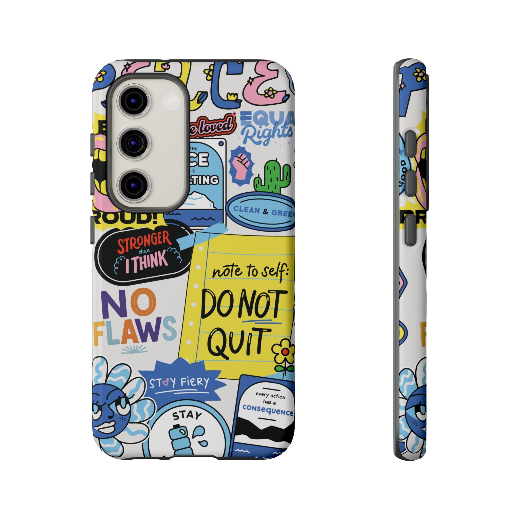 Sticker Collage Phone Case — Motivational "Do Not Quit" Protective Cover