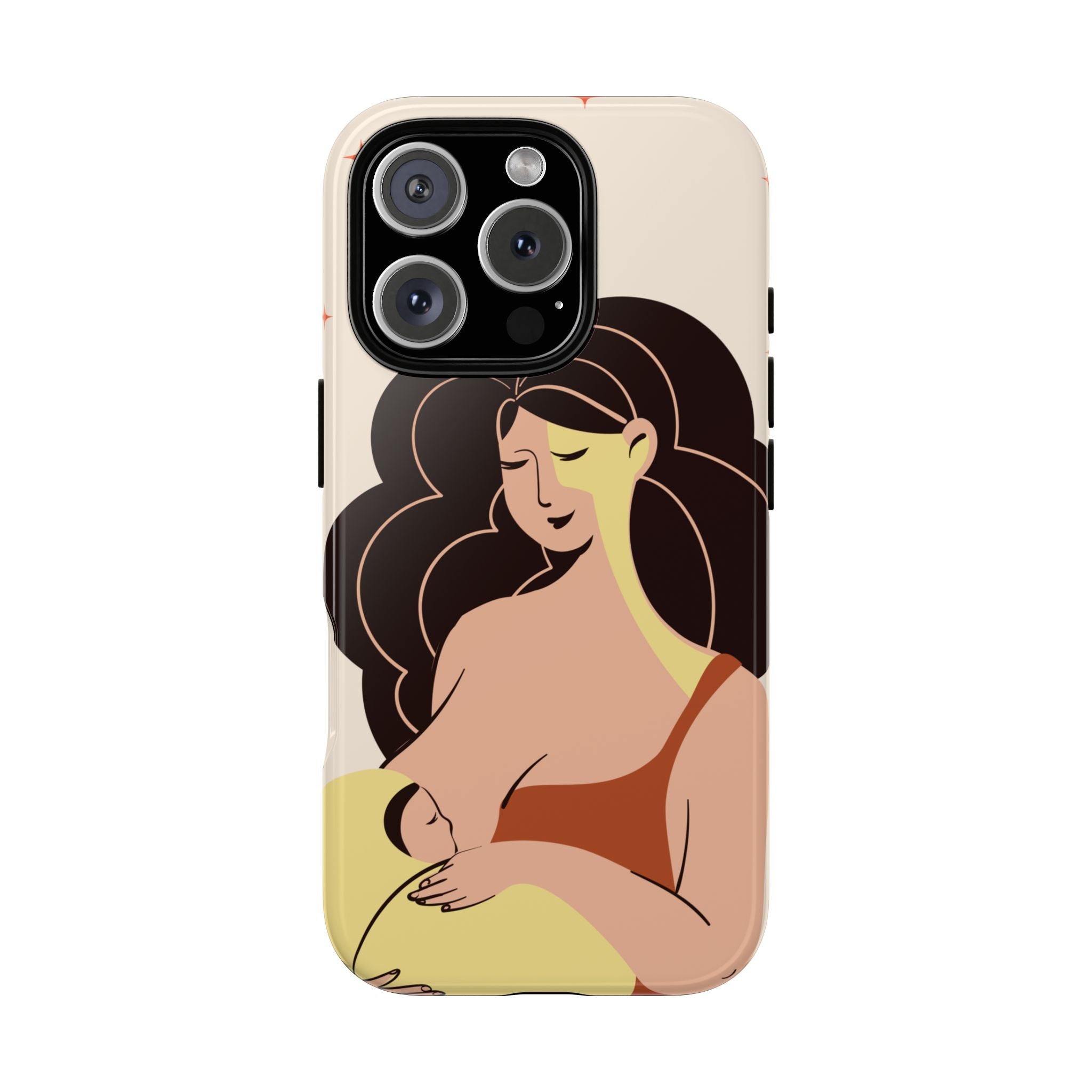 Mother Nursing Baby Illustration, Soft Pastel Mom & Child Protective Cover