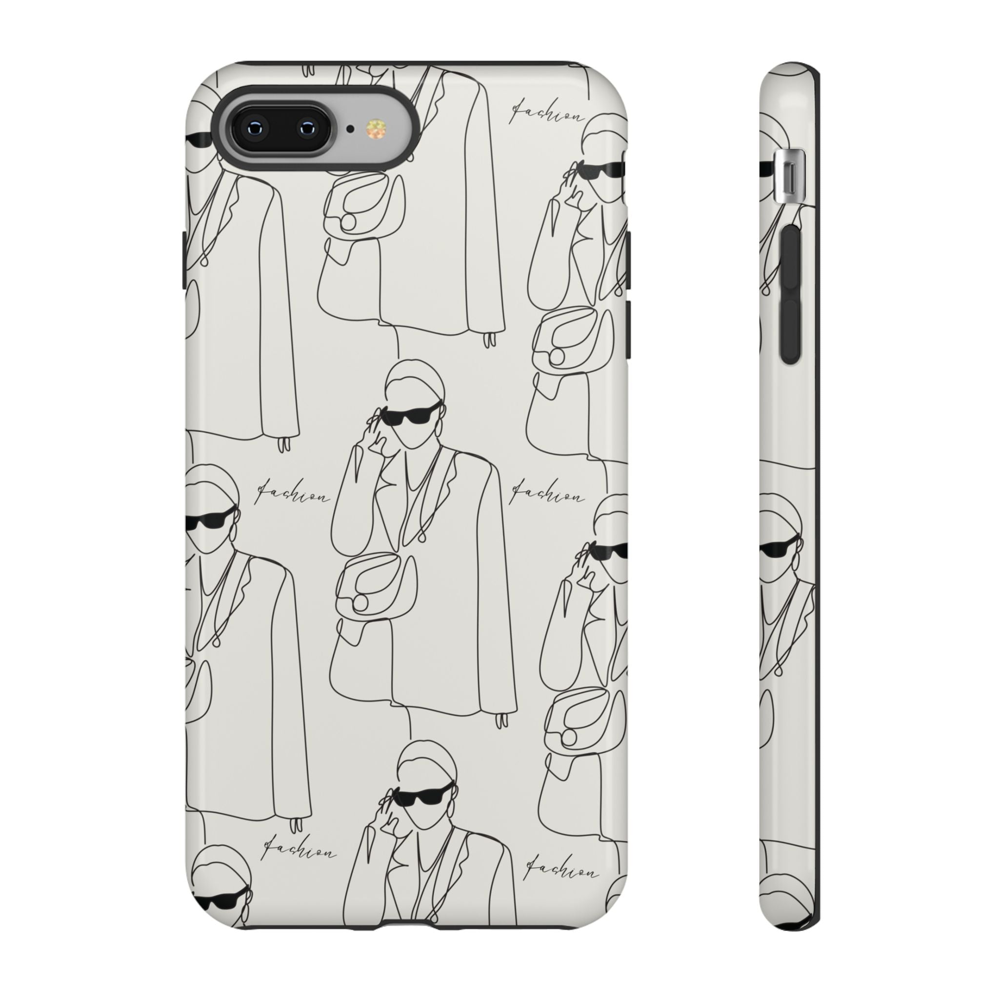 Fashion Sketch Phone Case — Minimalist Chic Designer Pattern