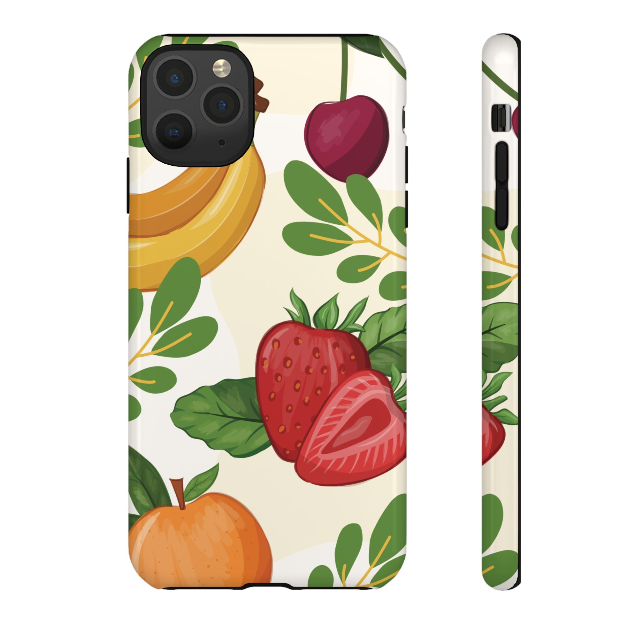 Fruit Pattern Tough Case — Floral Strawberry & Banana Phone Cover