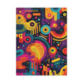 Abstract Neon Shapes Matte Canvas Print — Colorful Geometric Wall Art