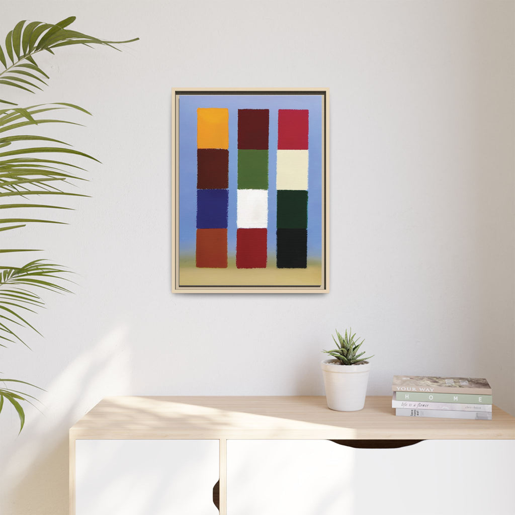 Framed Matte Canvas - Abstract Color Block Wall Art