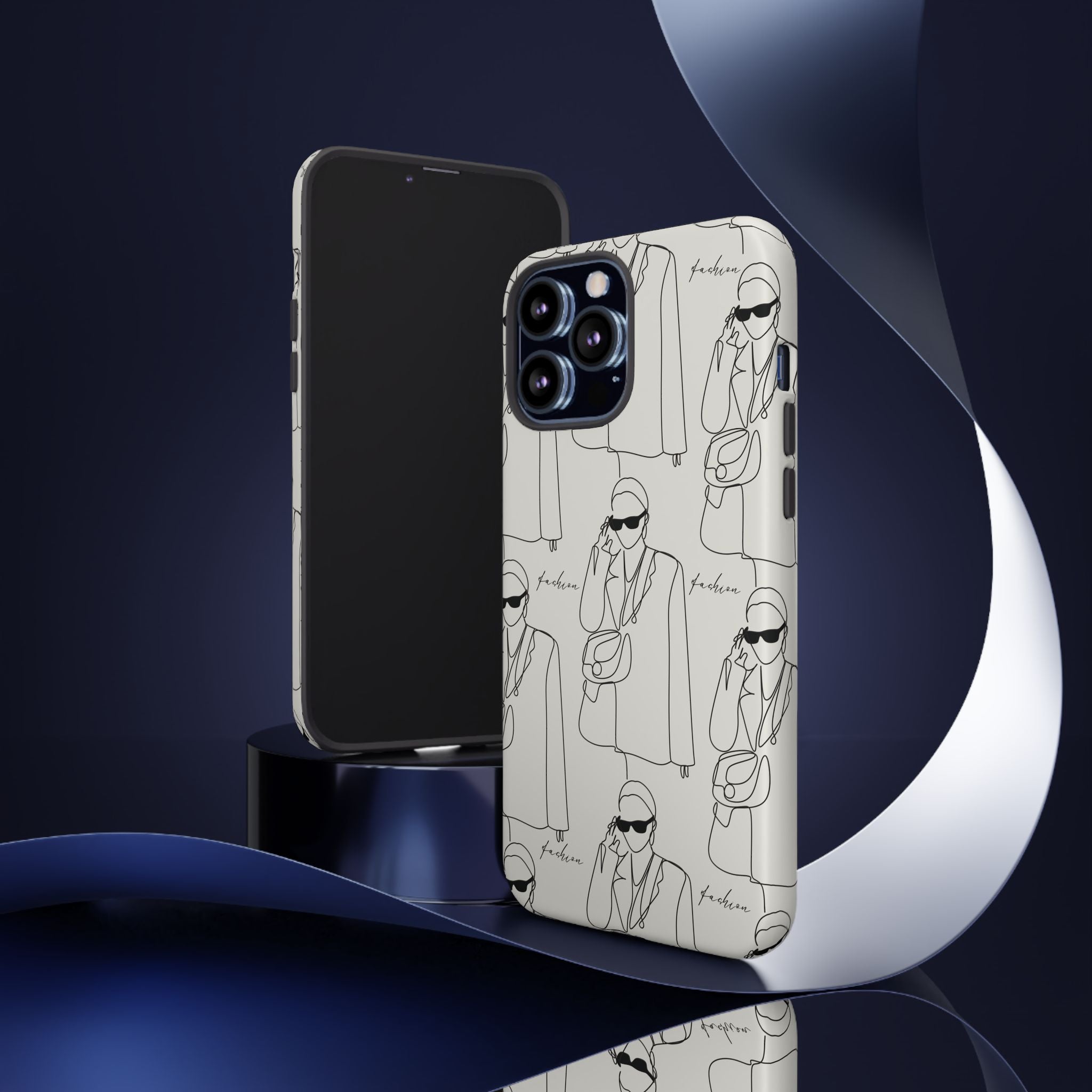 Fashion Sketch Phone Case — Minimalist Chic Designer Pattern