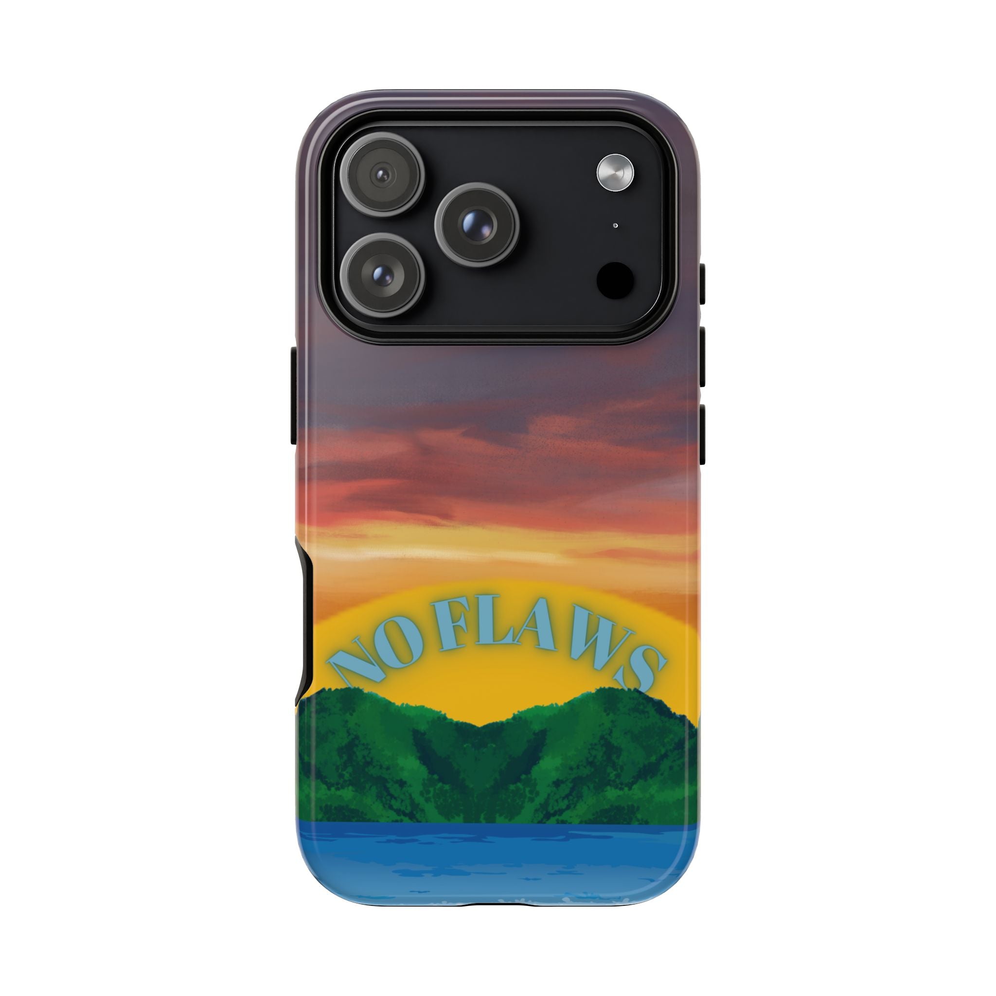 Sunset 'No Flaws' Tough Phone Case — Tropical Beach Protective Cover