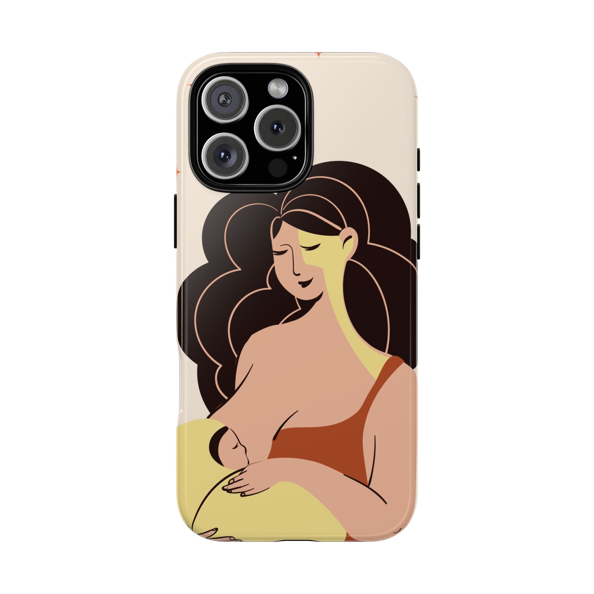 Mother Nursing Baby Illustration, Soft Pastel Mom & Child Protective Cover