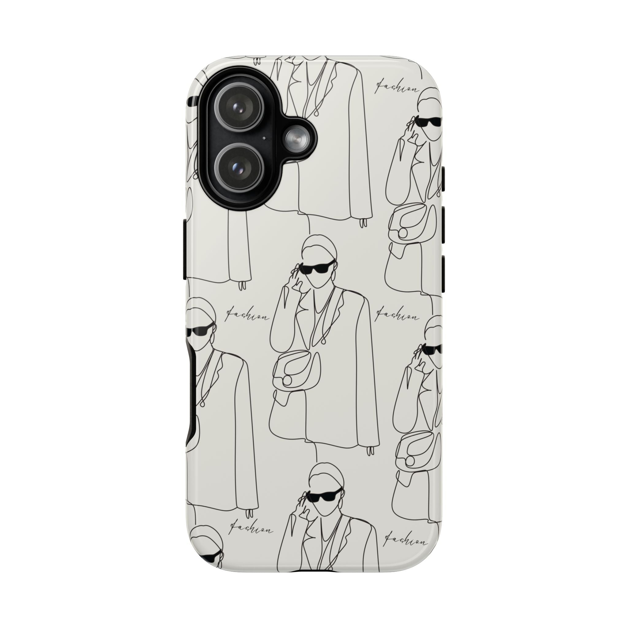 Fashion Sketch Phone Case — Minimalist Chic Designer Pattern