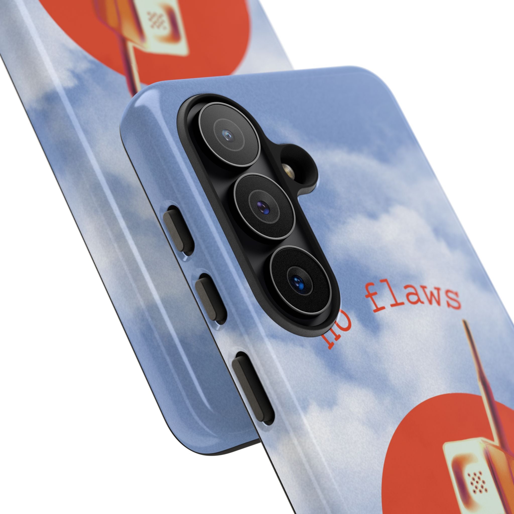 Retro “No Flaws” Phone Tough Case — Vintage 90s Aesthetic Protective Phone Case