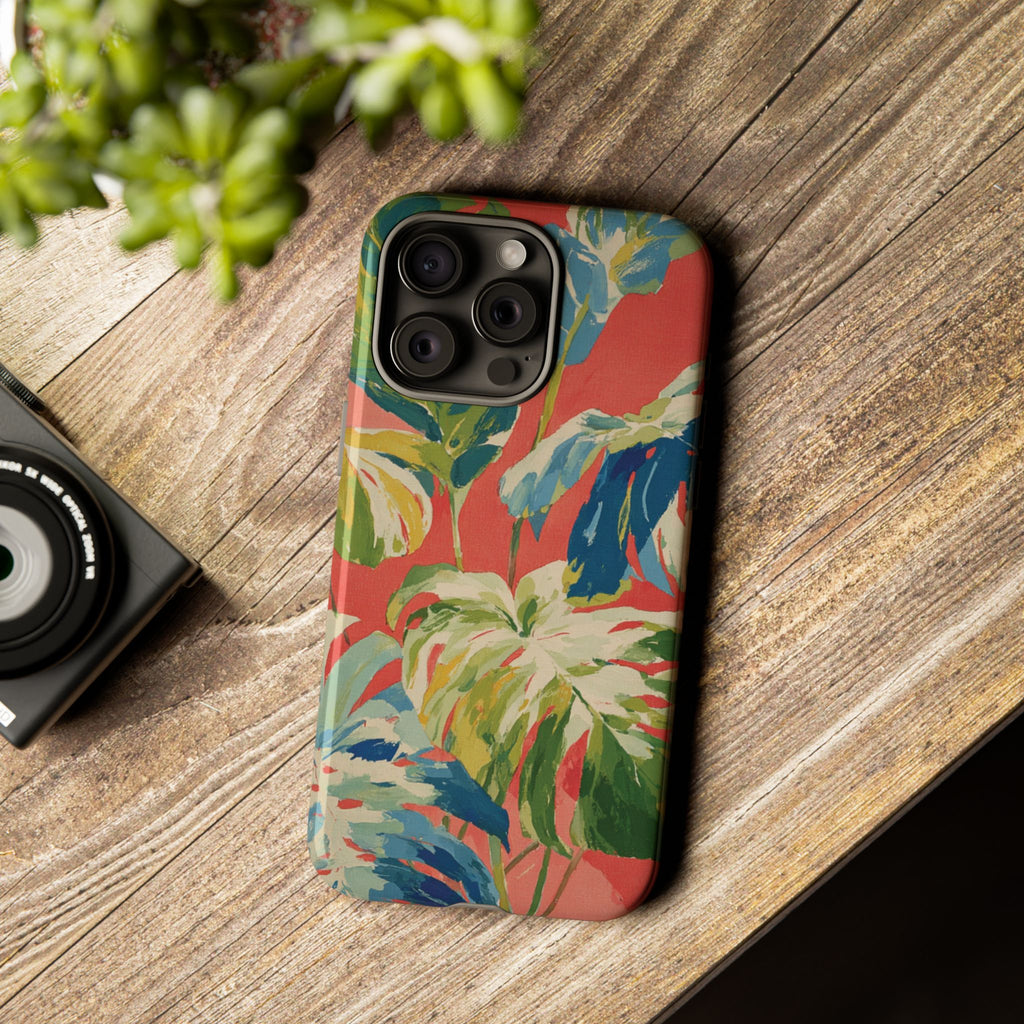 Tropical Phone Case, Floral Tough Case, Vibrant Phone Cover for Summer