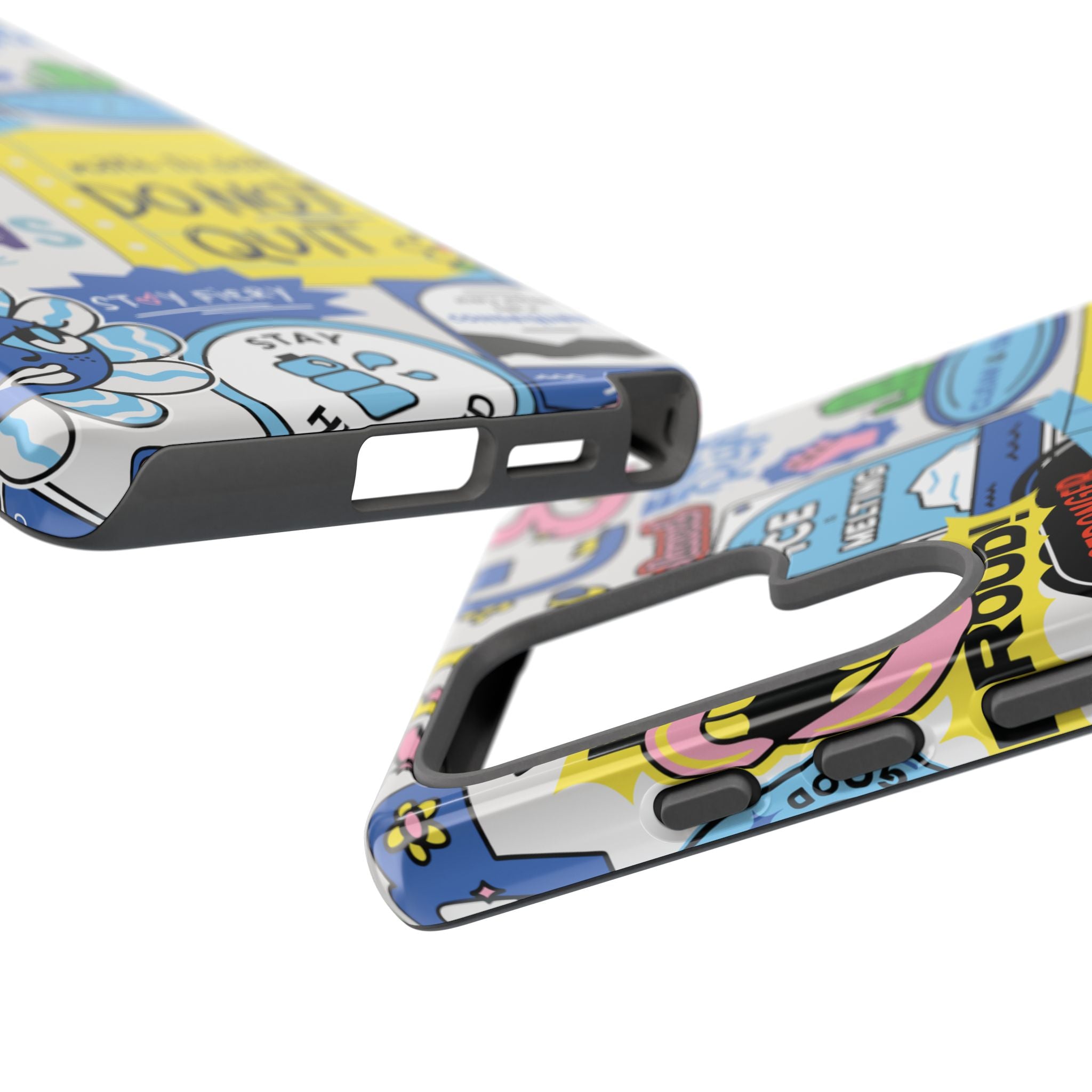 Sticker Collage Phone Case — Motivational "Do Not Quit" Protective Cover