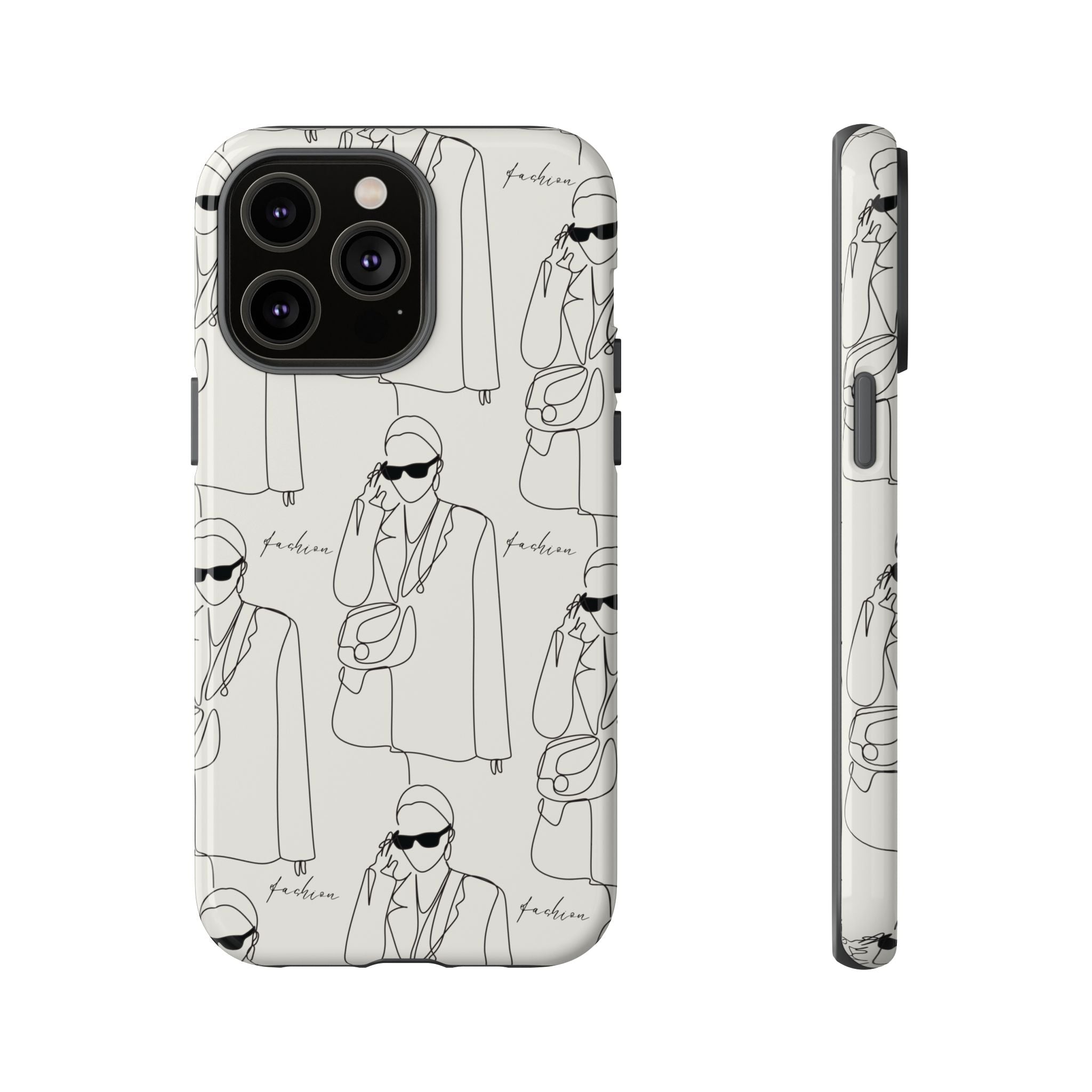 Fashion Sketch Phone Case — Minimalist Chic Designer Pattern