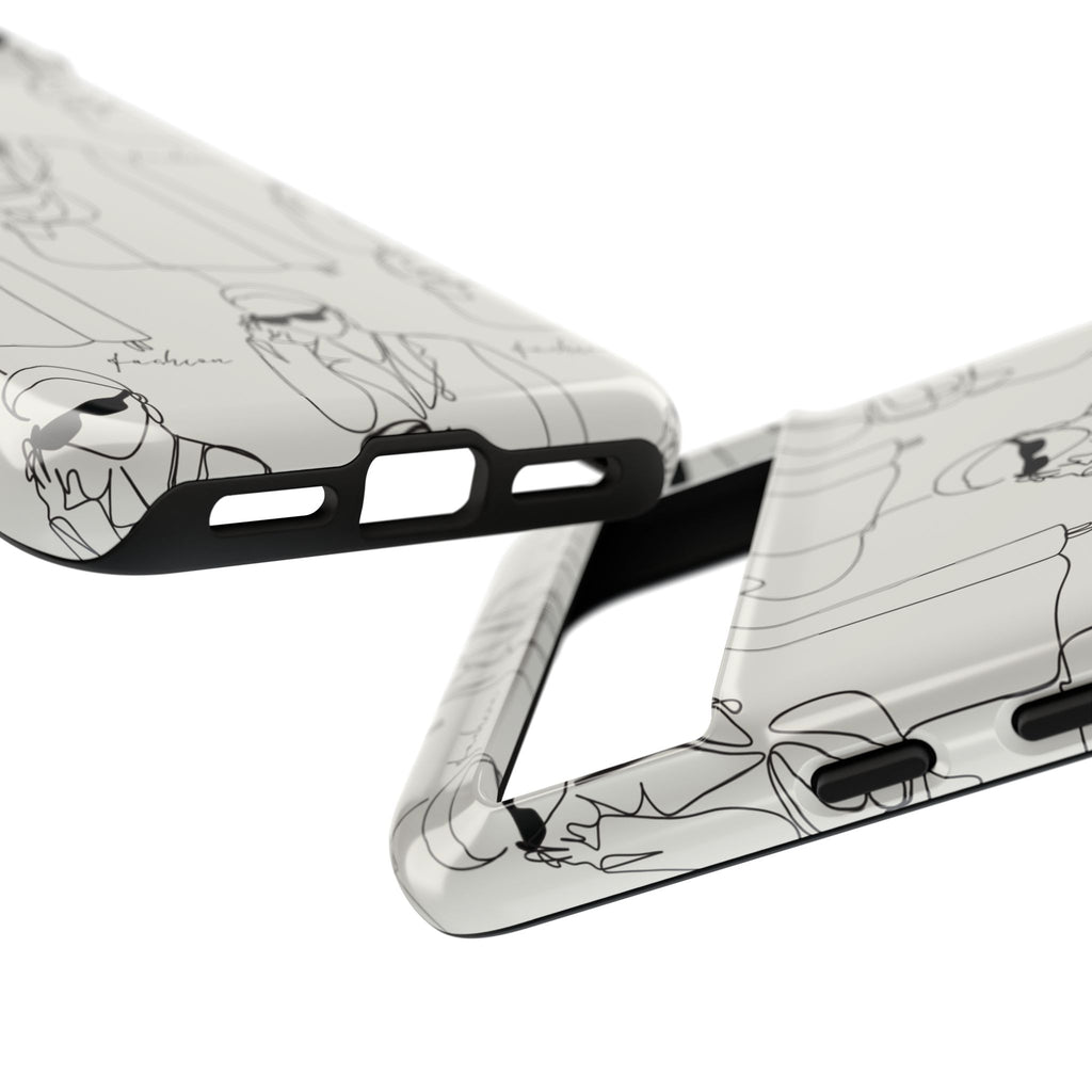 Fashion Sketch Phone Case — Minimalist Chic Designer Pattern