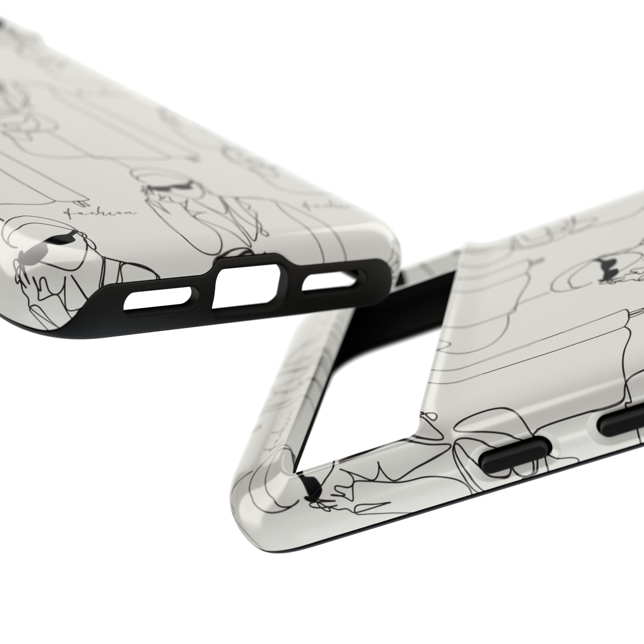 Fashion Sketch Phone Case — Minimalist Chic Designer Pattern