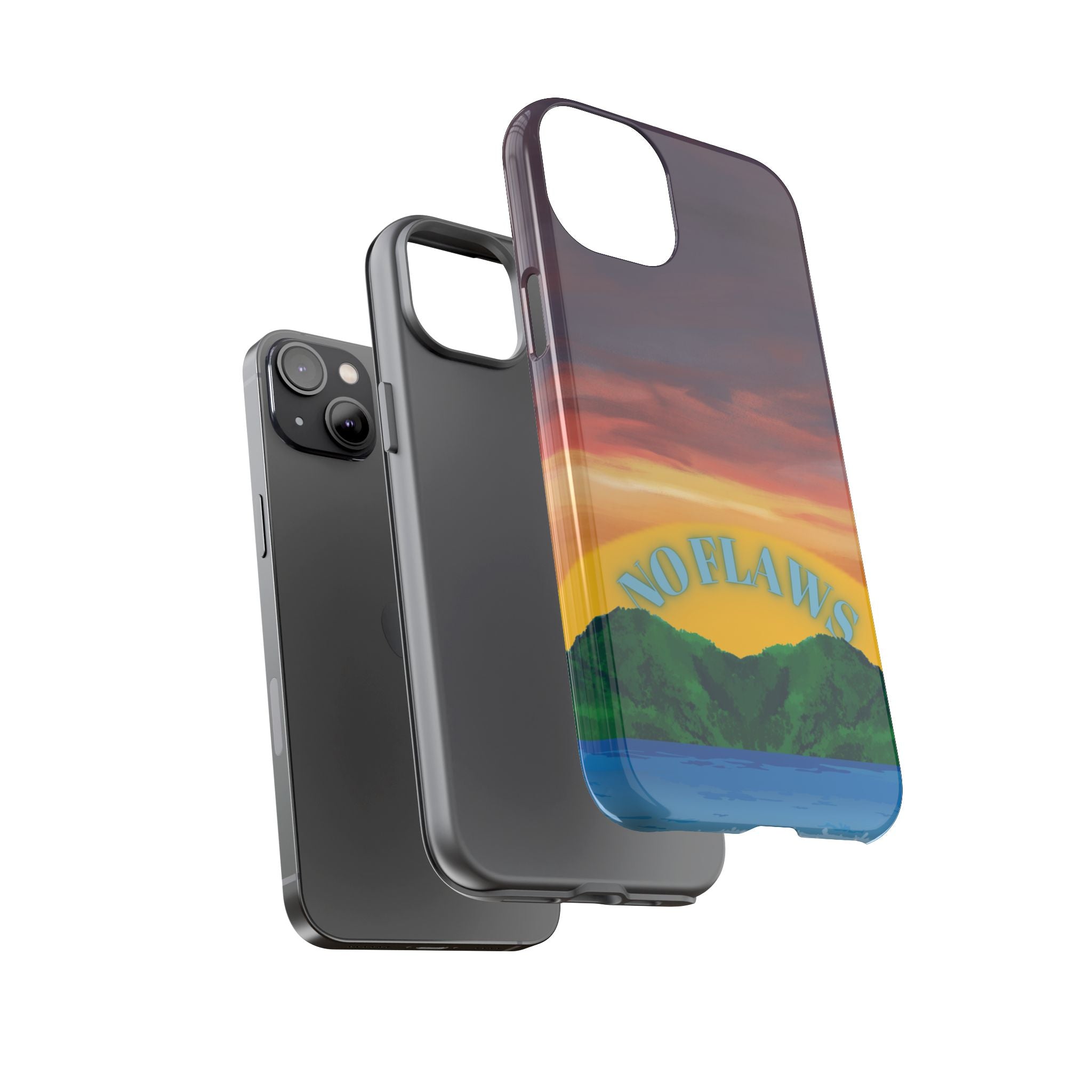 Sunset 'No Flaws' Tough Phone Case — Tropical Beach Protective Cover
