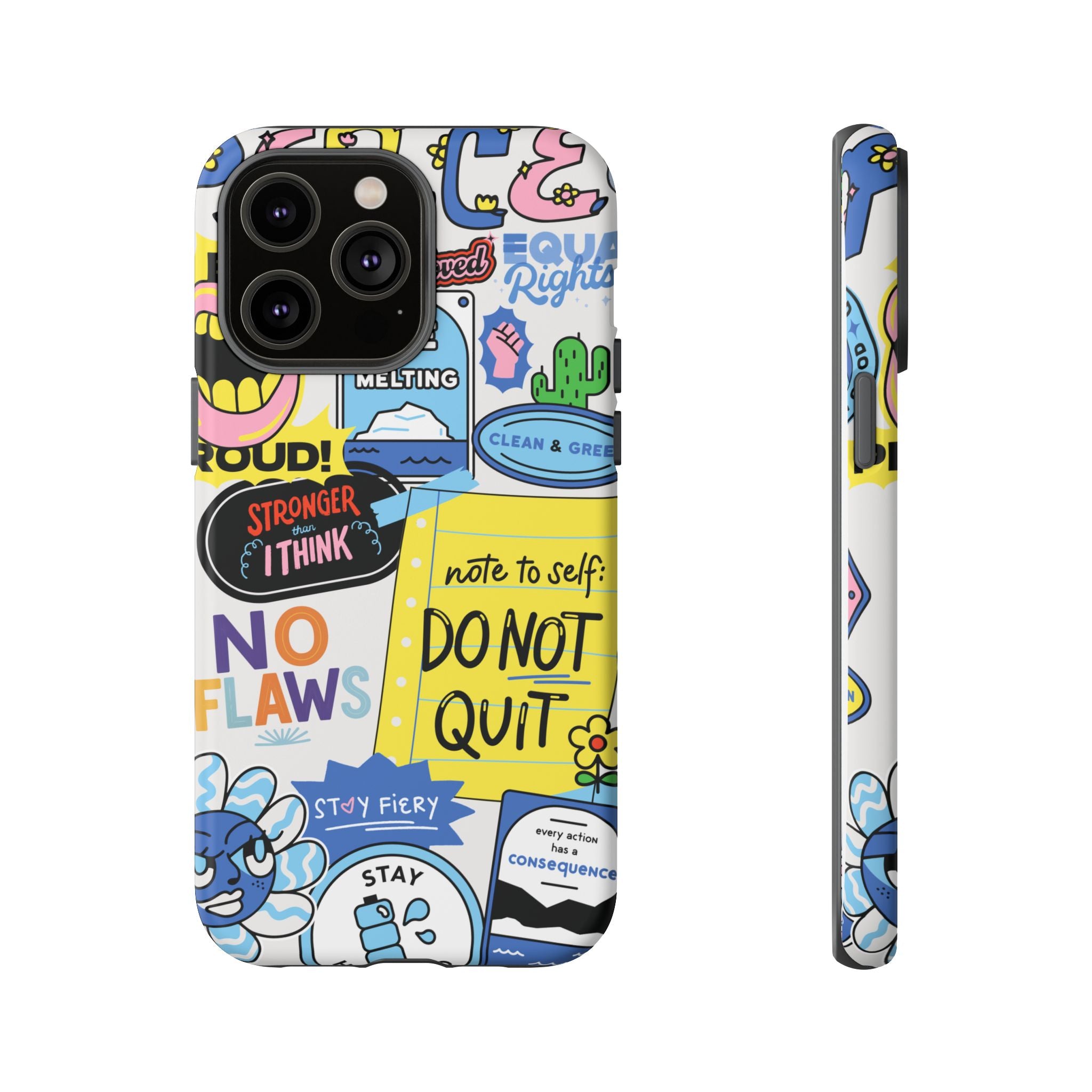 Sticker Collage Phone Case — Motivational "Do Not Quit" Protective Cover