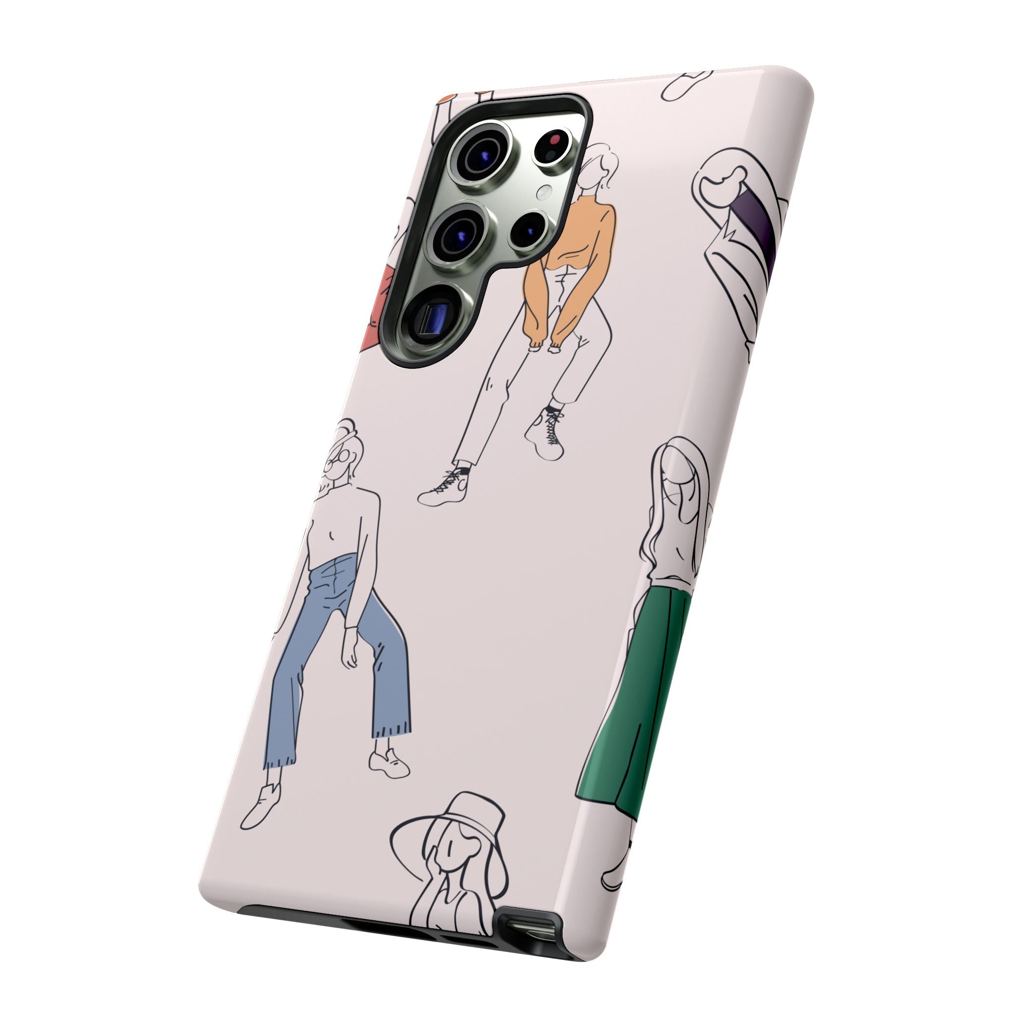 Dancing Women Pattern Phone Case — Chic Pastel Protective Phone Cover