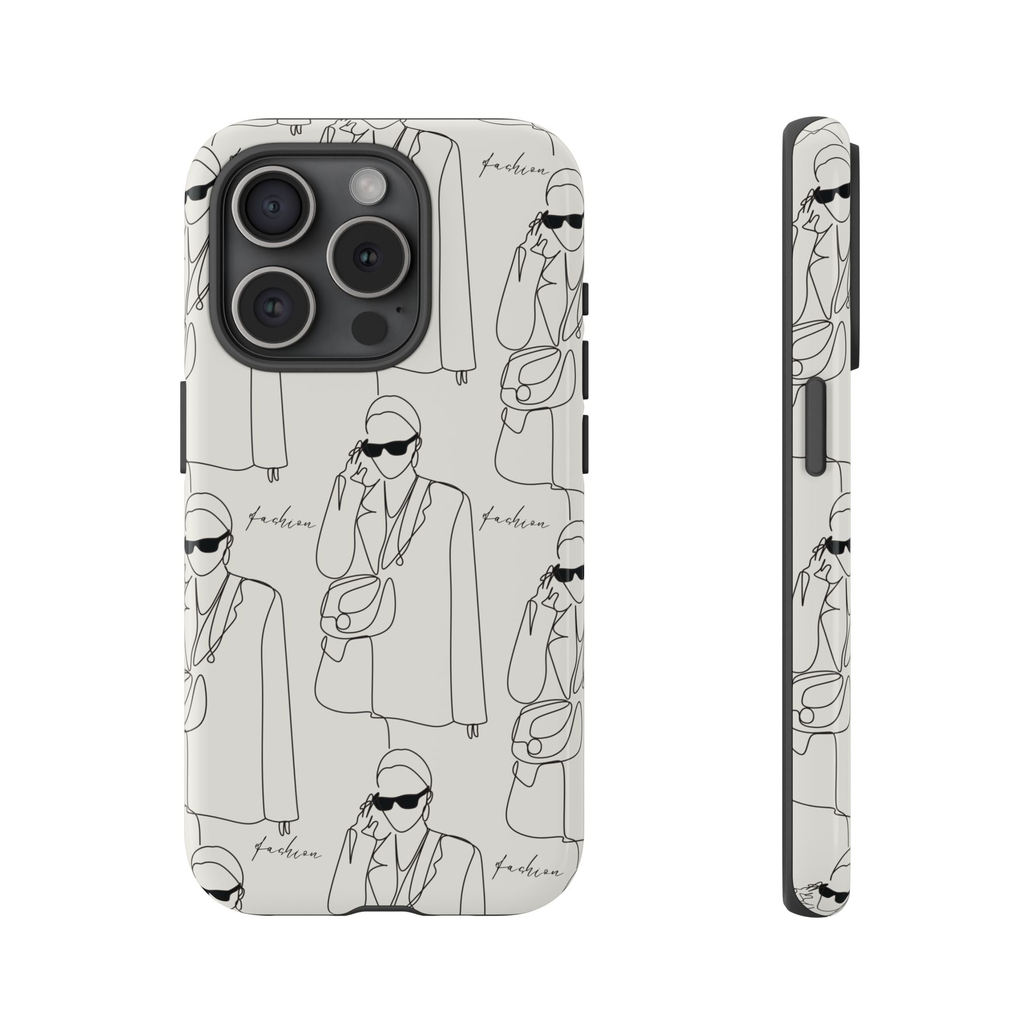 Fashion Sketch Phone Case — Minimalist Chic Designer Pattern