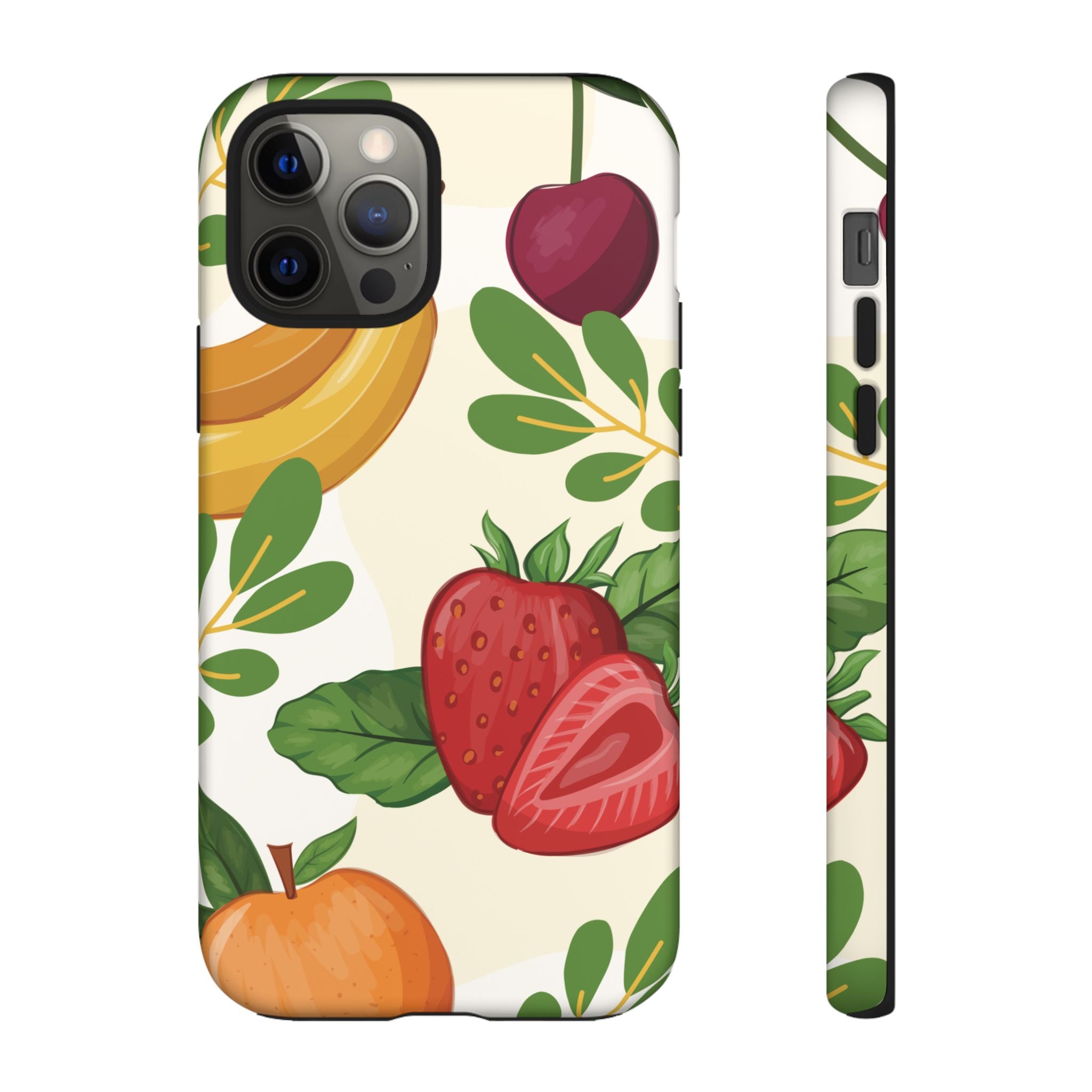 Fruit Pattern Tough Case — Floral Strawberry & Banana Phone Cover