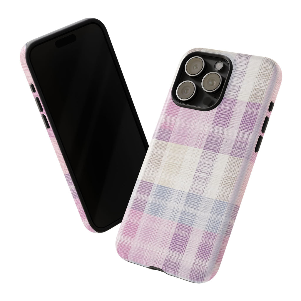 Pink Plaid Phone Case, Trendy Accessories, Birthday, Everyday Use, Tough Cases