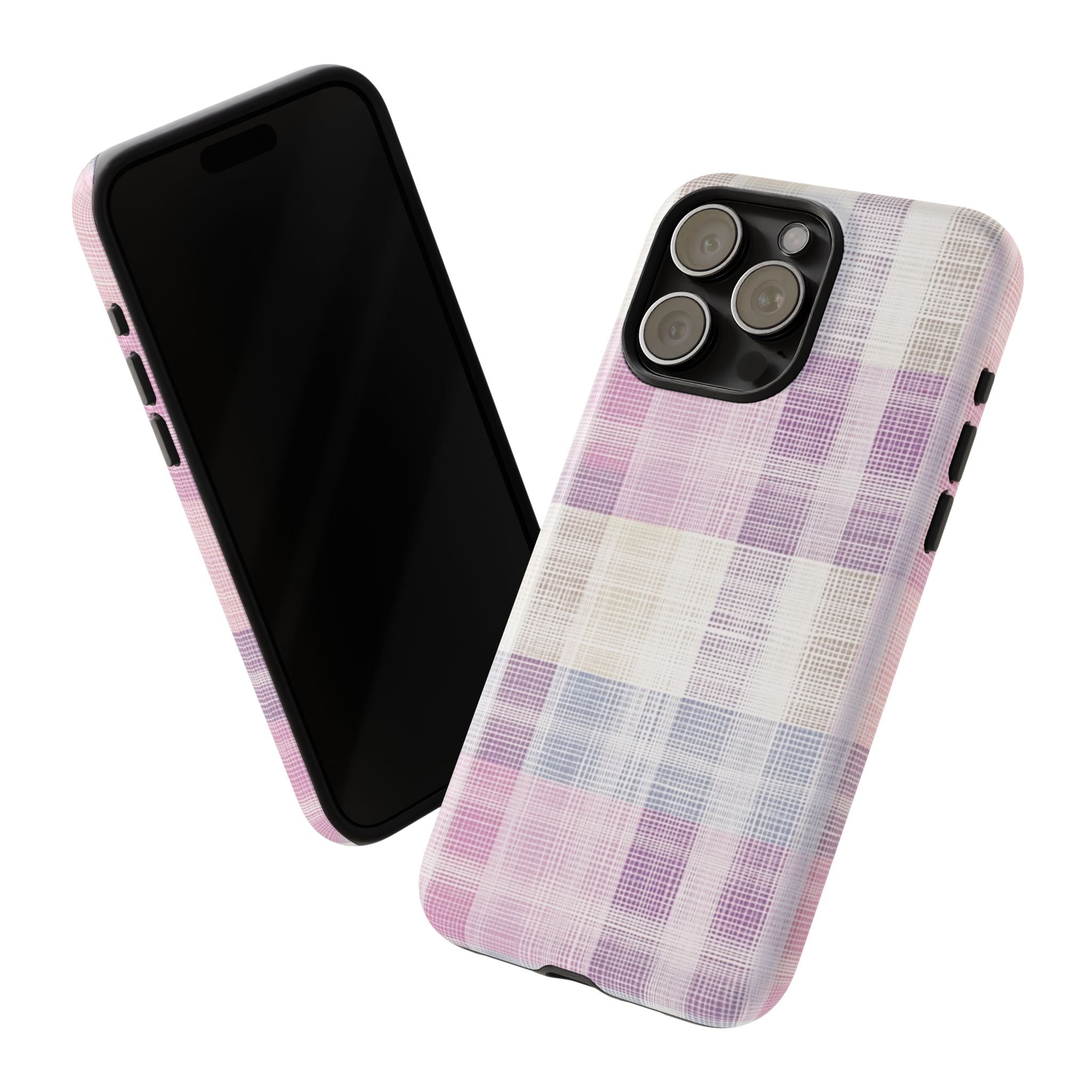 Pink Plaid Phone Case, Trendy Accessories, Birthday, Everyday Use, Tough Cases