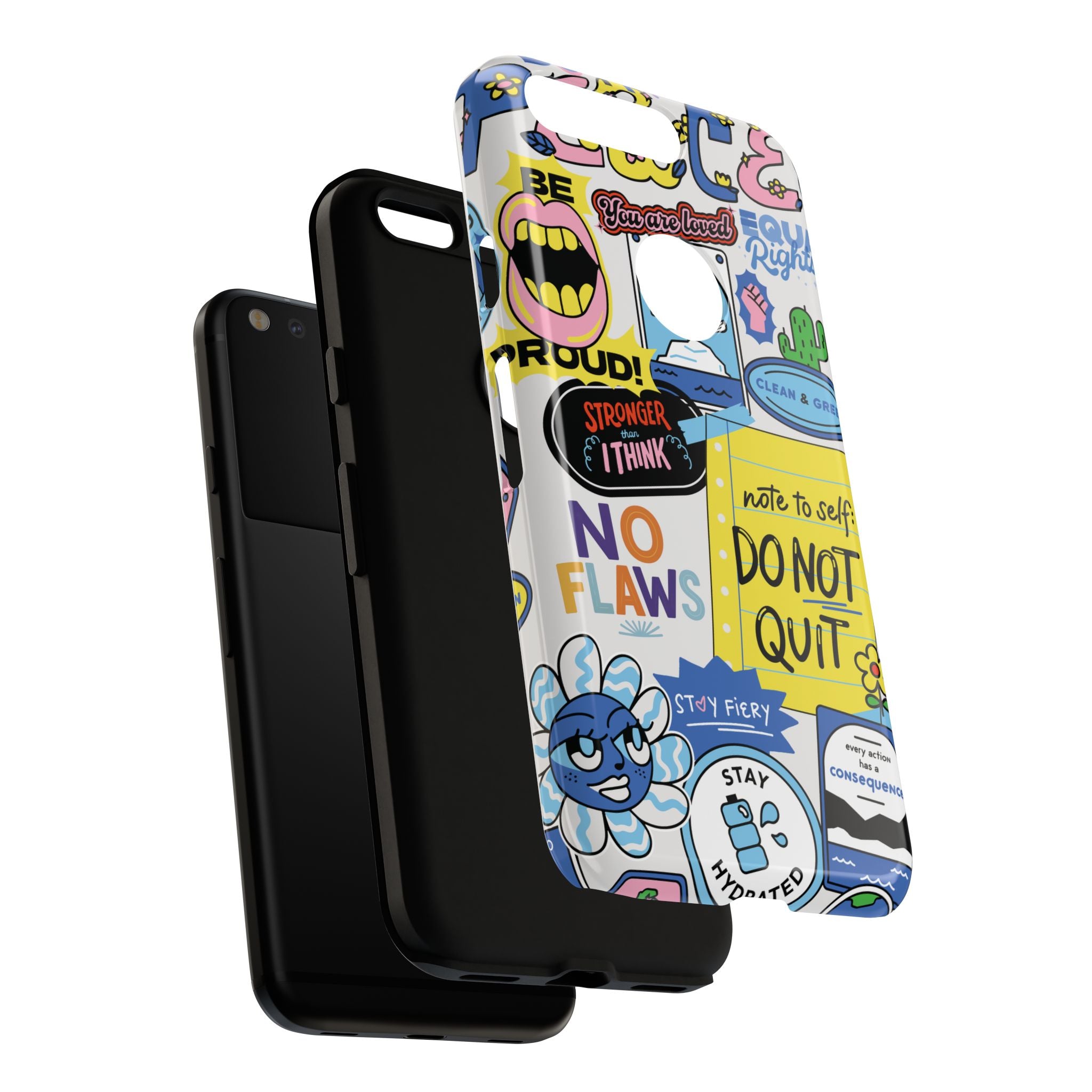 Sticker Collage Phone Case — Motivational "Do Not Quit" Protective Cover