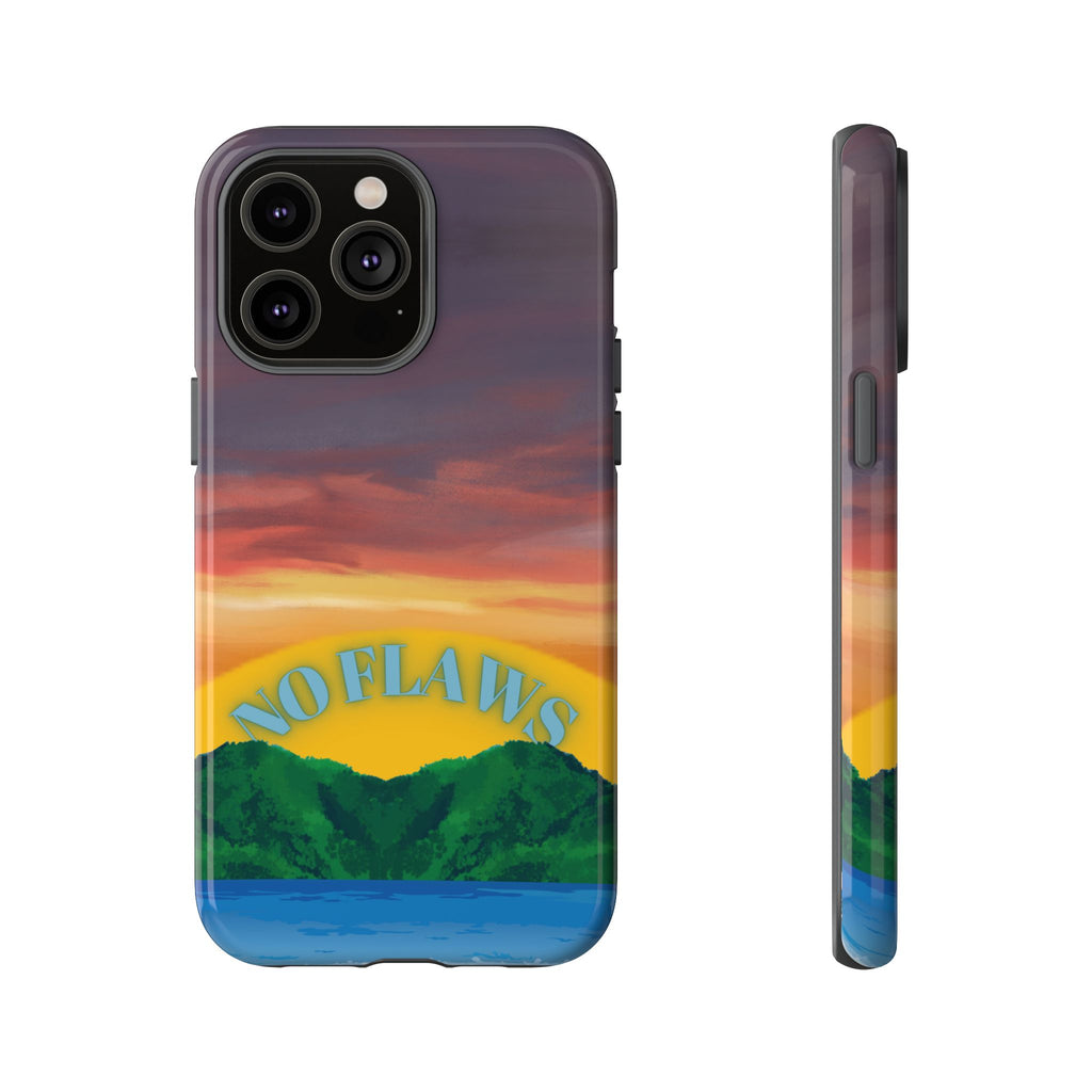 Sunset 'No Flaws' Tough Phone Case — Tropical Beach Protective Cover