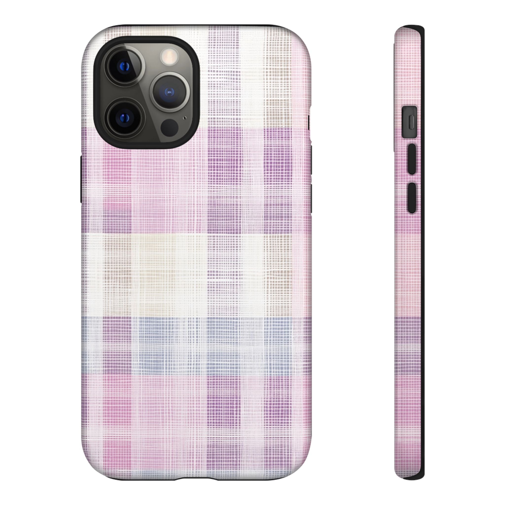 Pink Plaid Phone Case, Trendy Accessories, Birthday, Everyday Use, Tough Cases