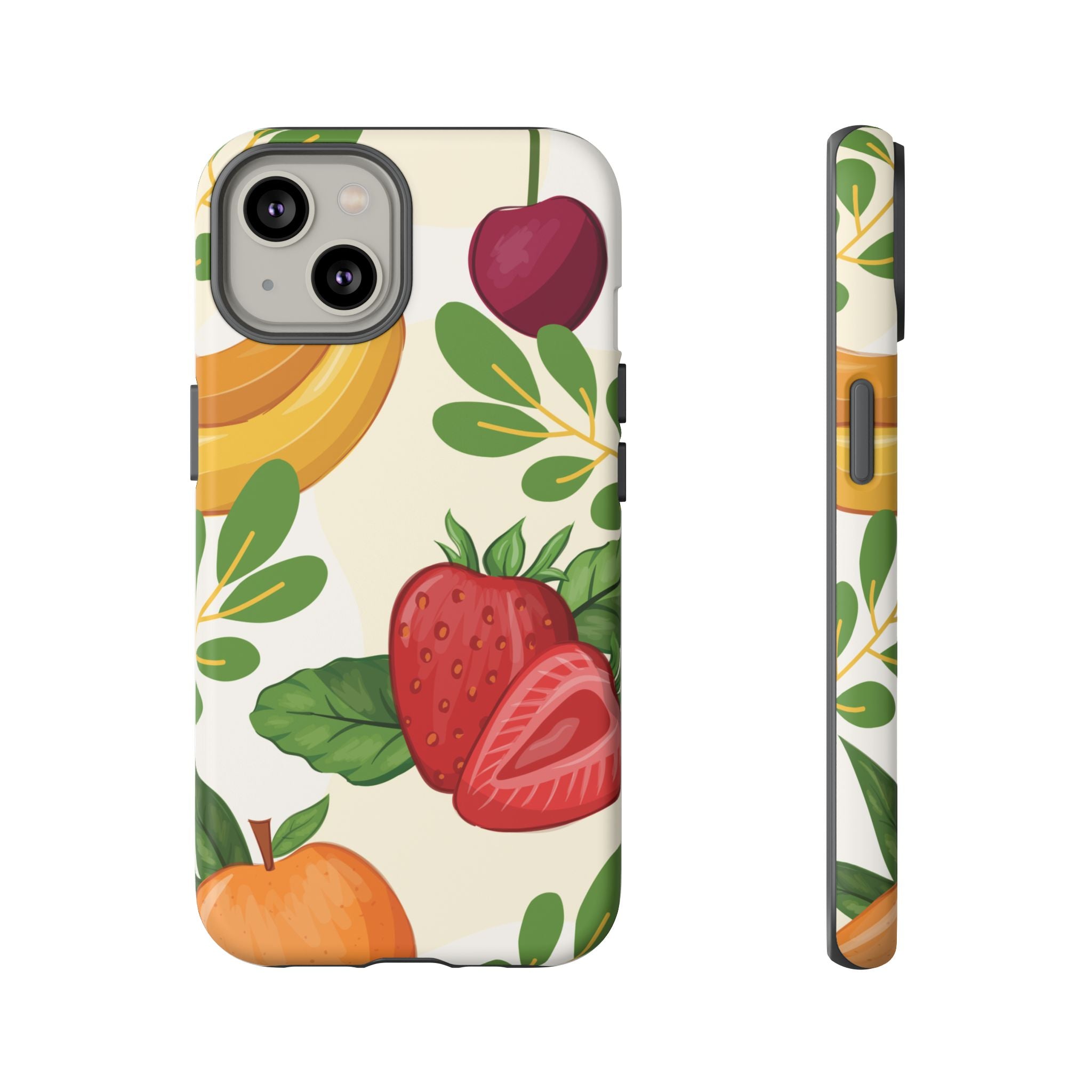 Fruit Pattern Tough Case — Floral Strawberry & Banana Phone Cover