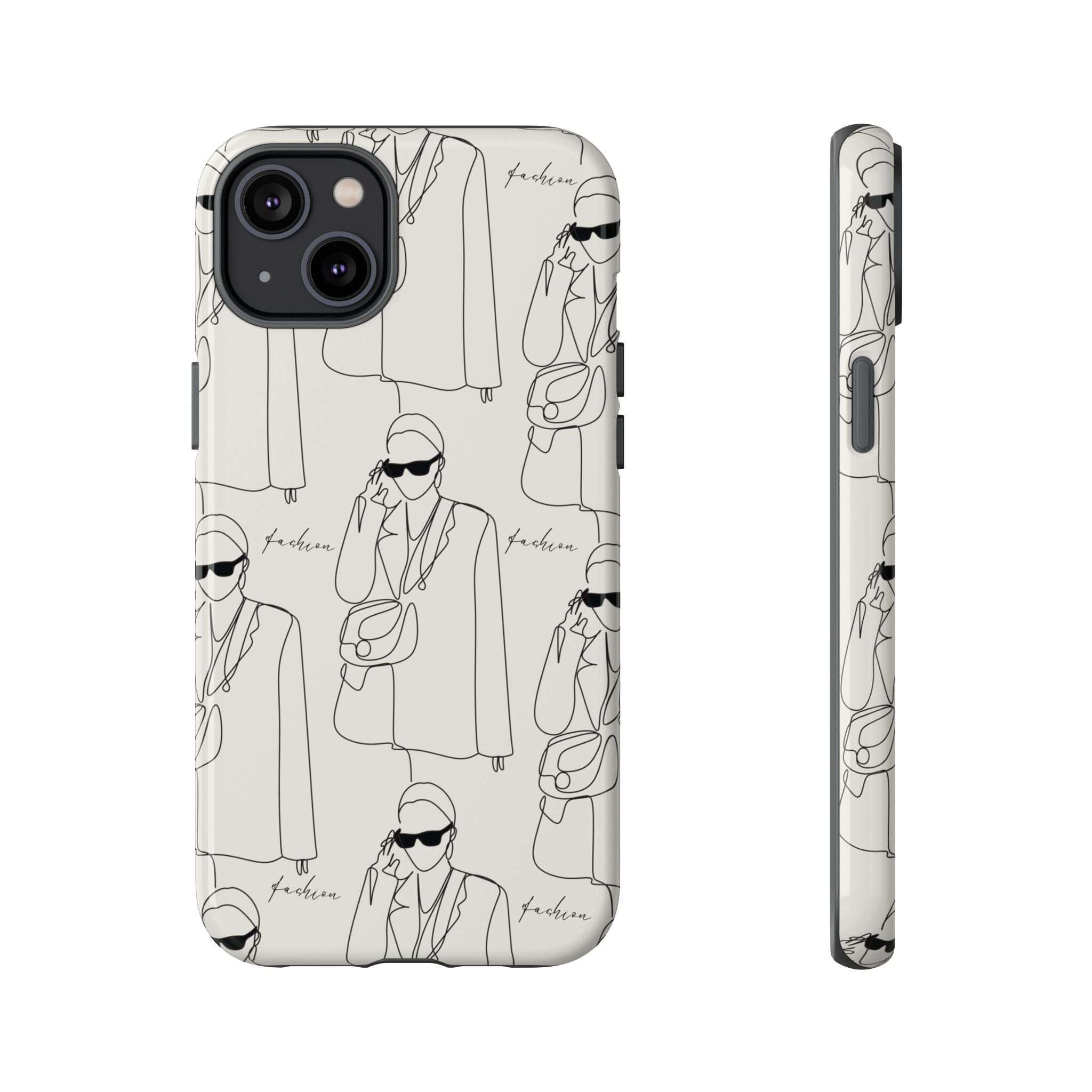 Fashion Sketch Phone Case — Minimalist Chic Designer Pattern