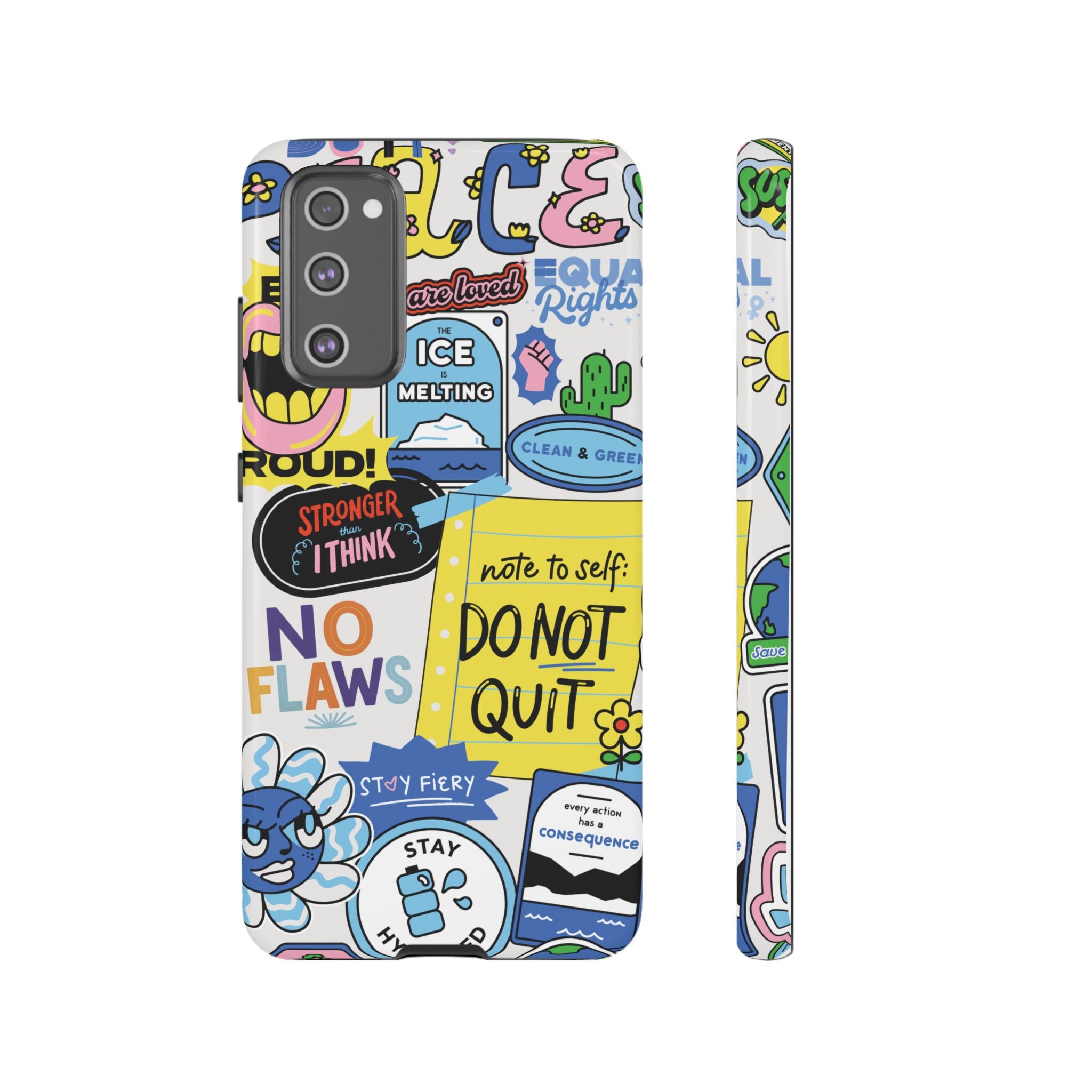 Sticker Collage Phone Case — Motivational "Do Not Quit" Protective Cover
