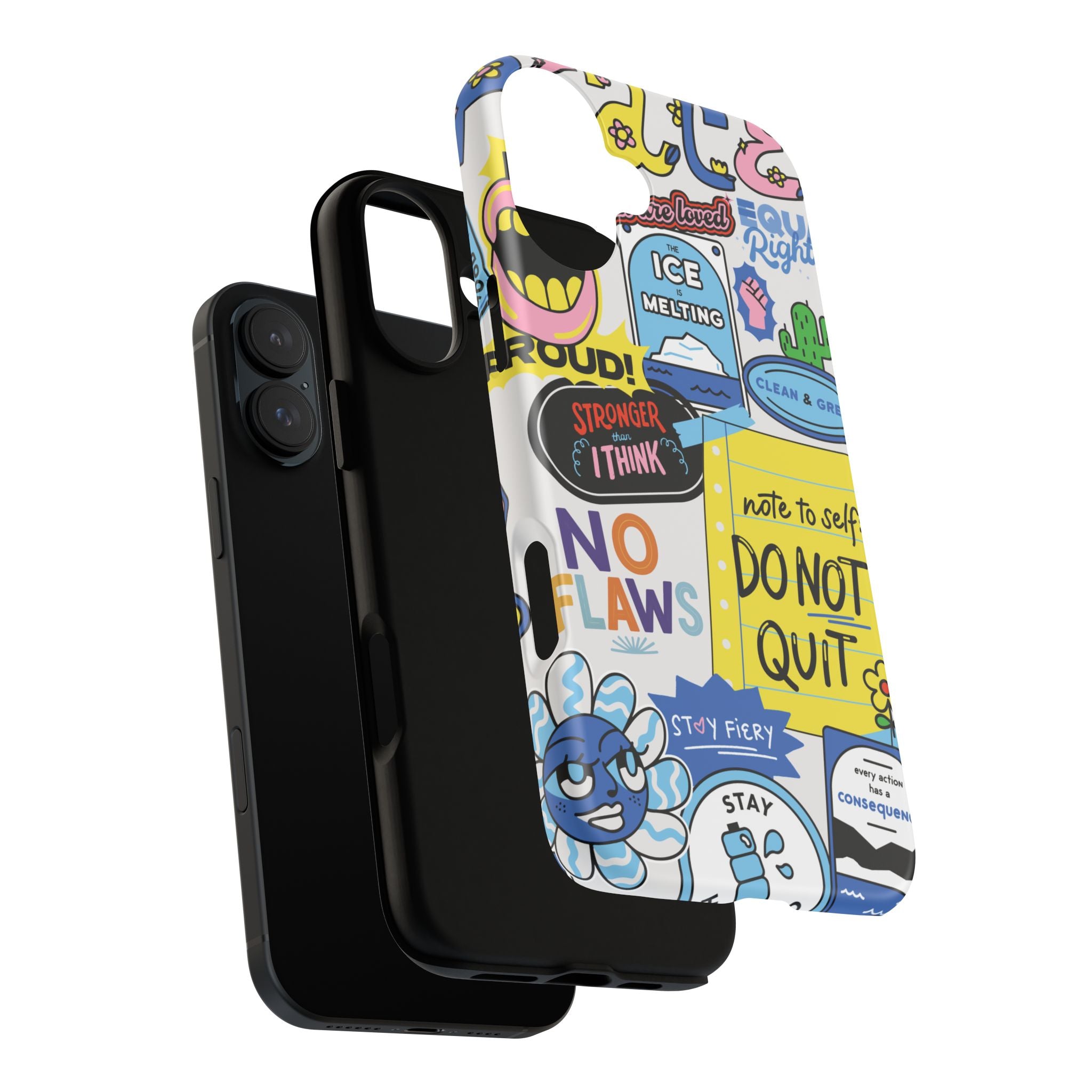 Sticker Collage Phone Case — Motivational "Do Not Quit" Protective Cover