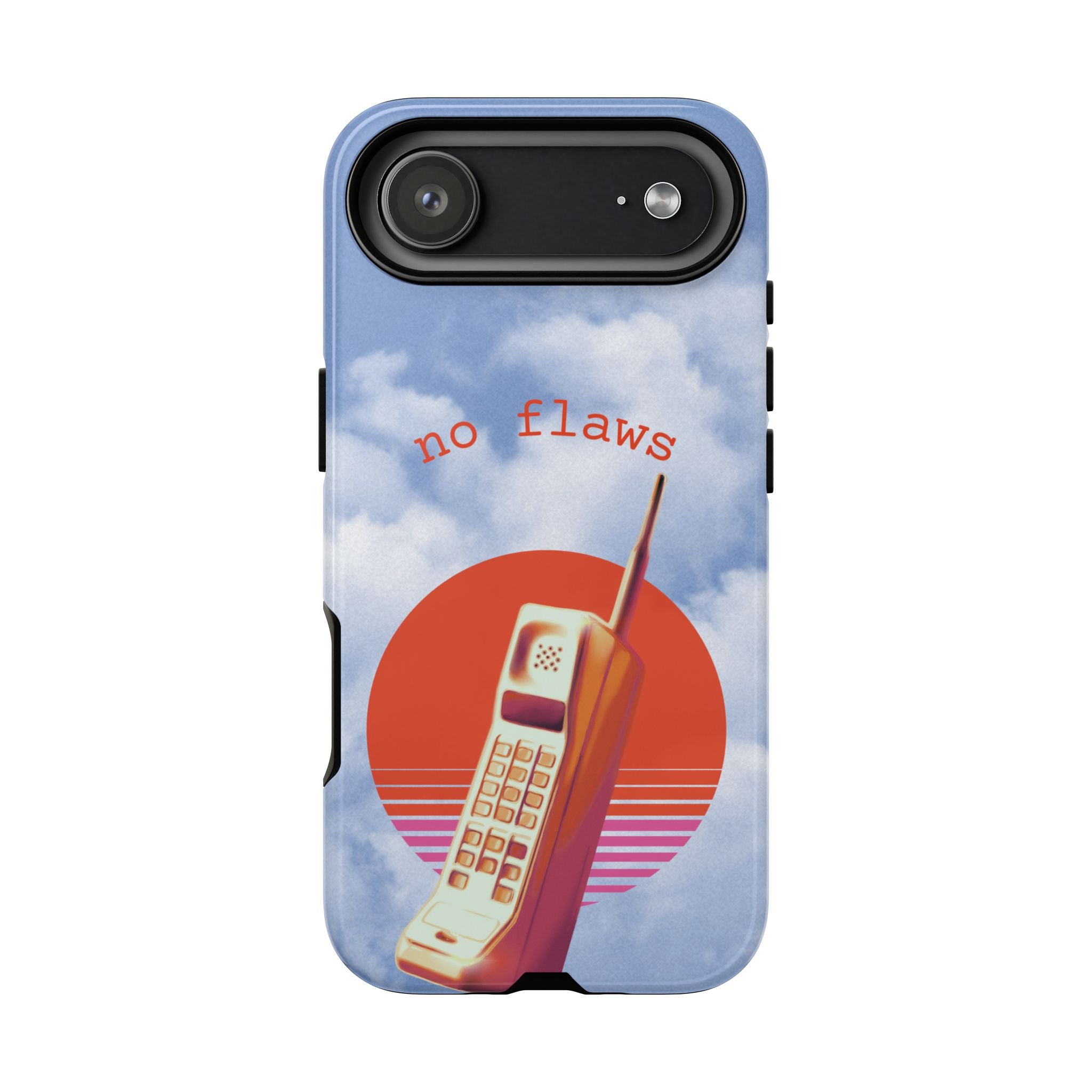 Retro “No Flaws” Phone Tough Case — Vintage 90s Aesthetic Protective Phone Case