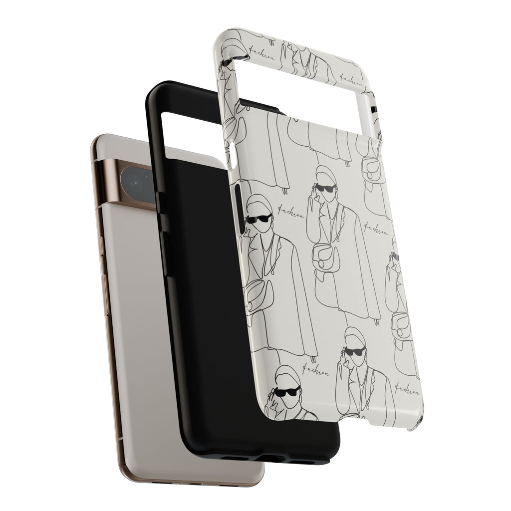 Fashion Sketch Phone Case — Minimalist Chic Designer Pattern