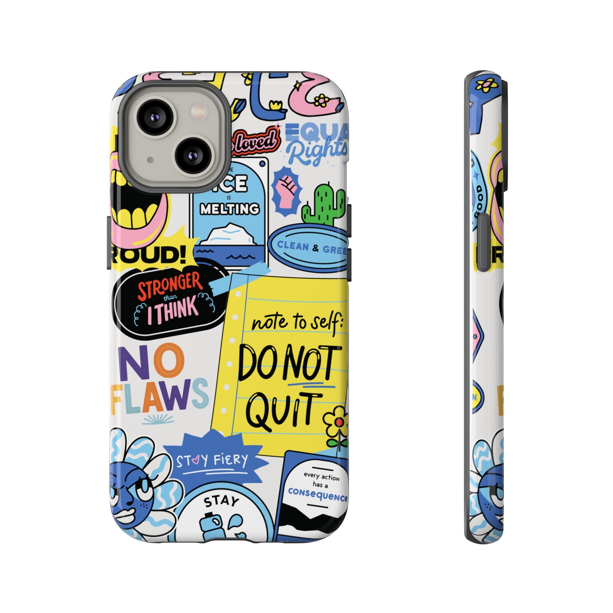Sticker Collage Phone Case — Motivational "Do Not Quit" Protective Cover