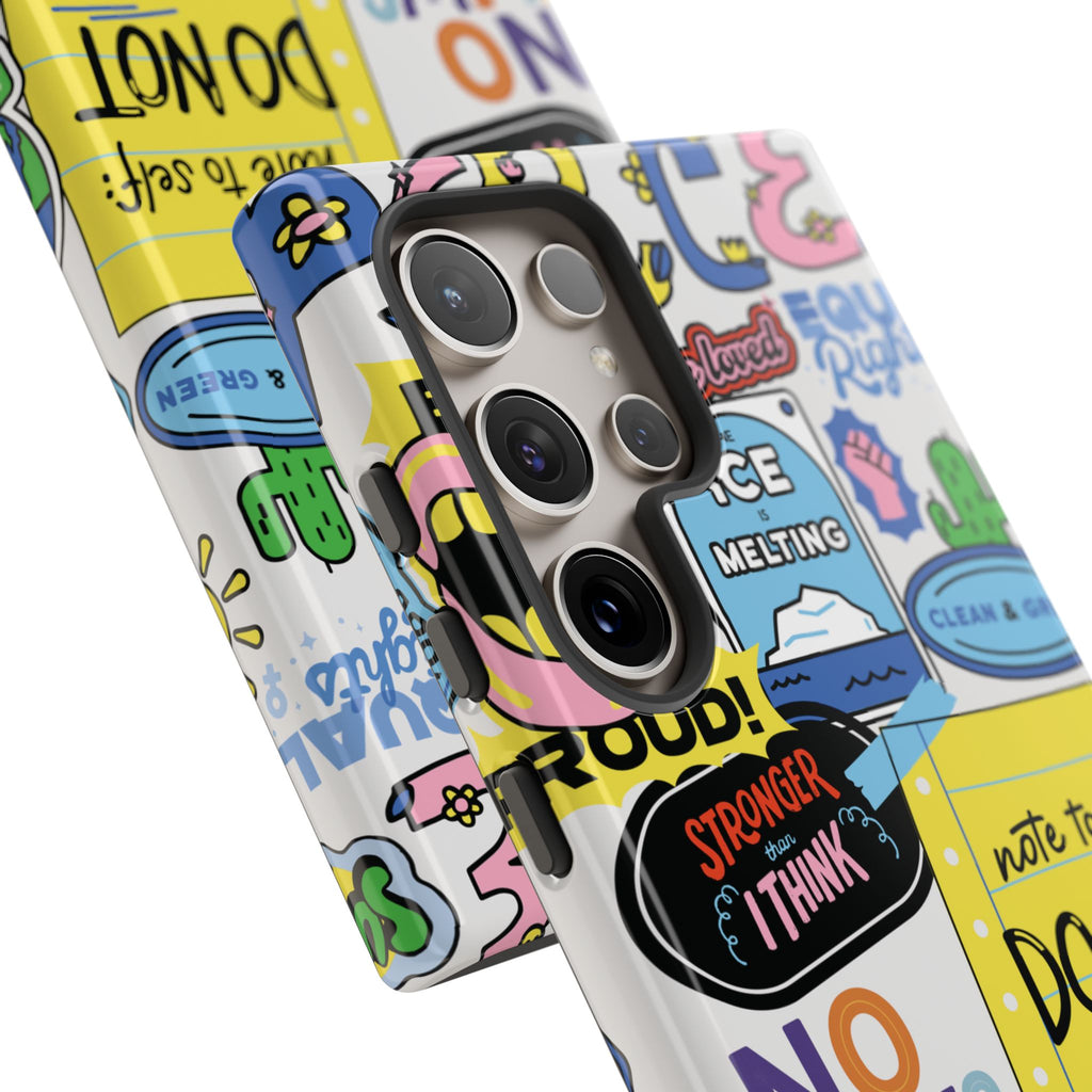 Sticker Collage Phone Case — Motivational "Do Not Quit" Protective Cover