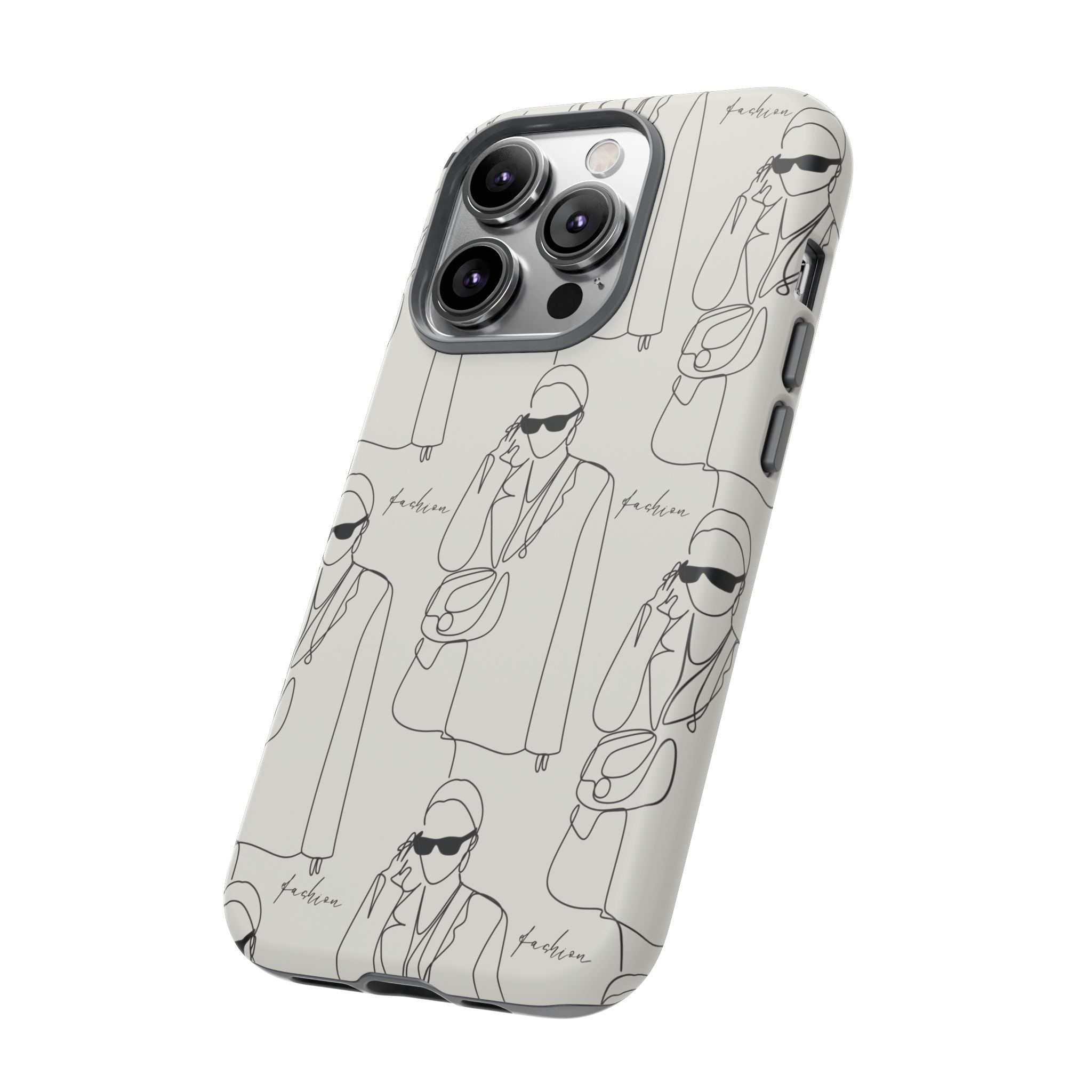 Fashion Sketch Phone Case — Minimalist Chic Designer Pattern