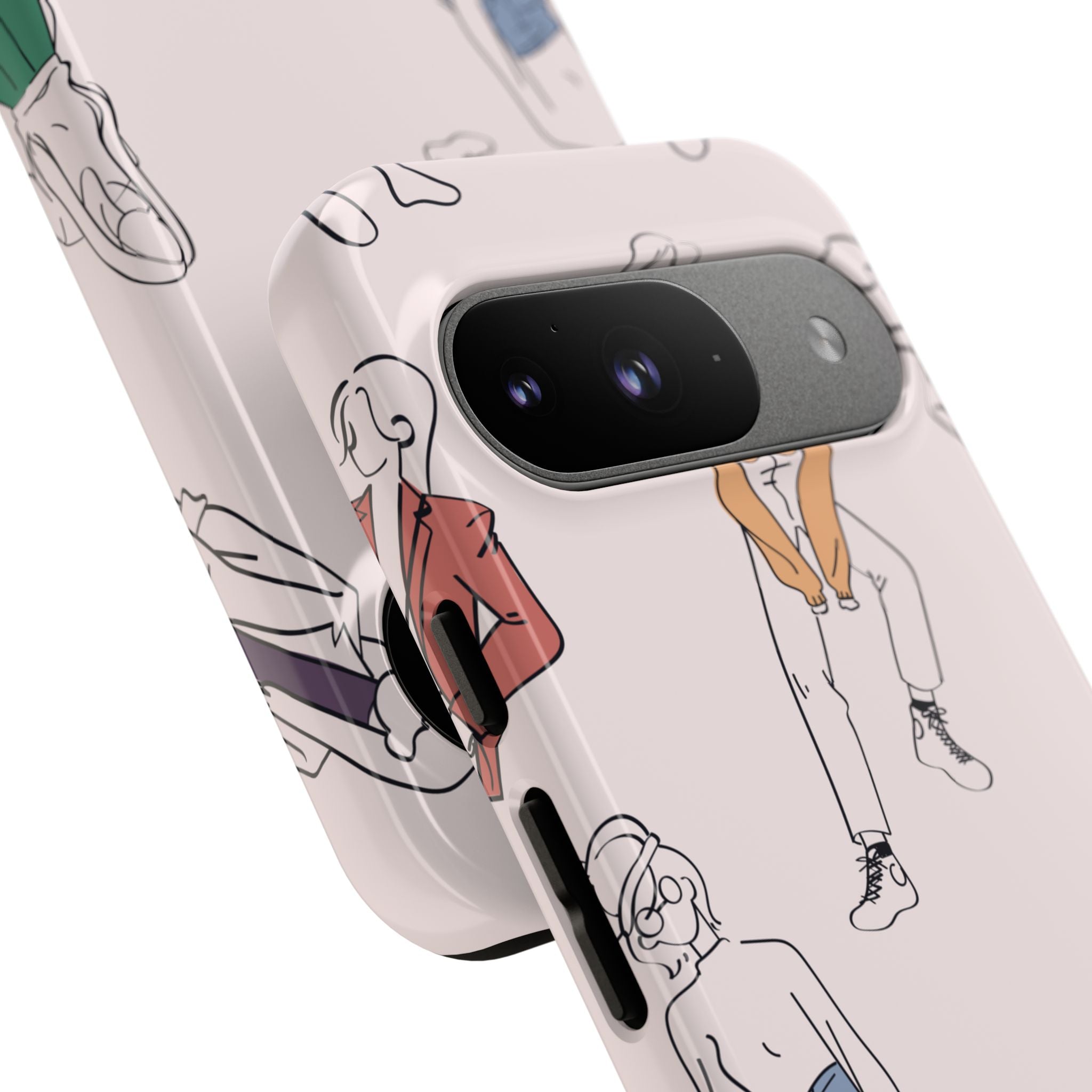 Dancing Women Pattern Phone Case — Chic Pastel Protective Phone Cover