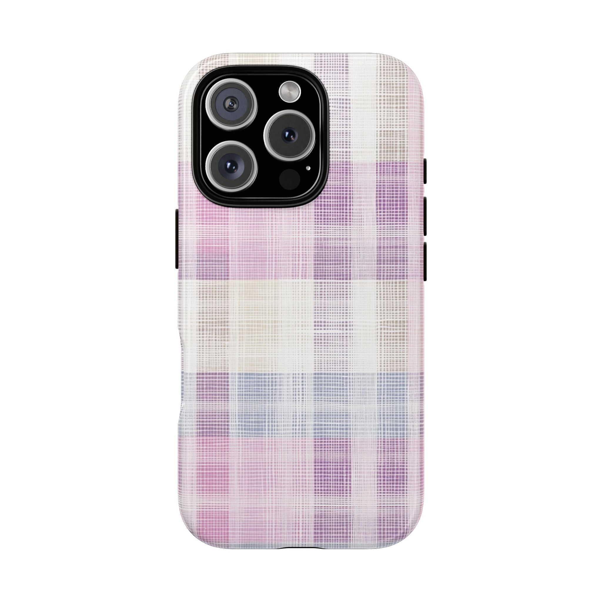 Pink Plaid Phone Case, Trendy Accessories, Birthday, Everyday Use, Tough Cases