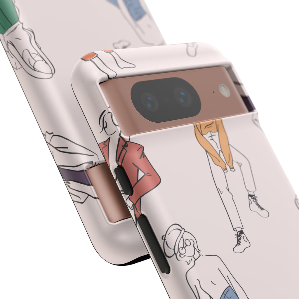 Dancing Women Pattern Phone Case — Chic Pastel Protective Phone Cover