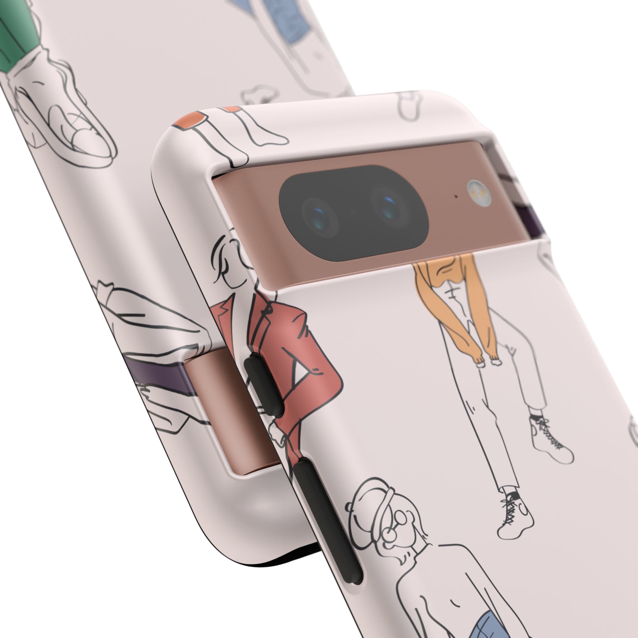 Dancing Women Pattern Phone Case — Chic Pastel Protective Phone Cover