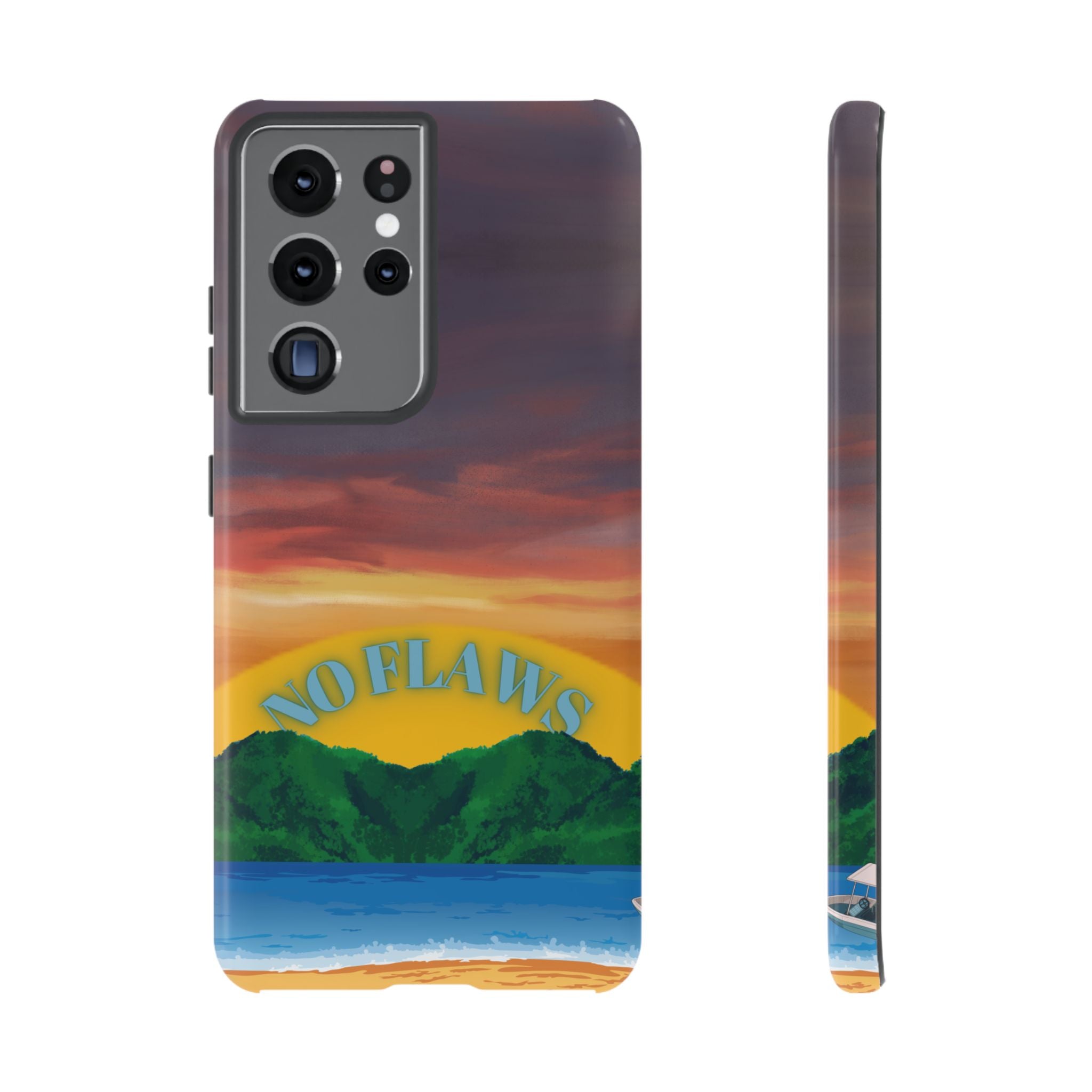 Sunset 'No Flaws' Tough Phone Case — Tropical Beach Protective Cover