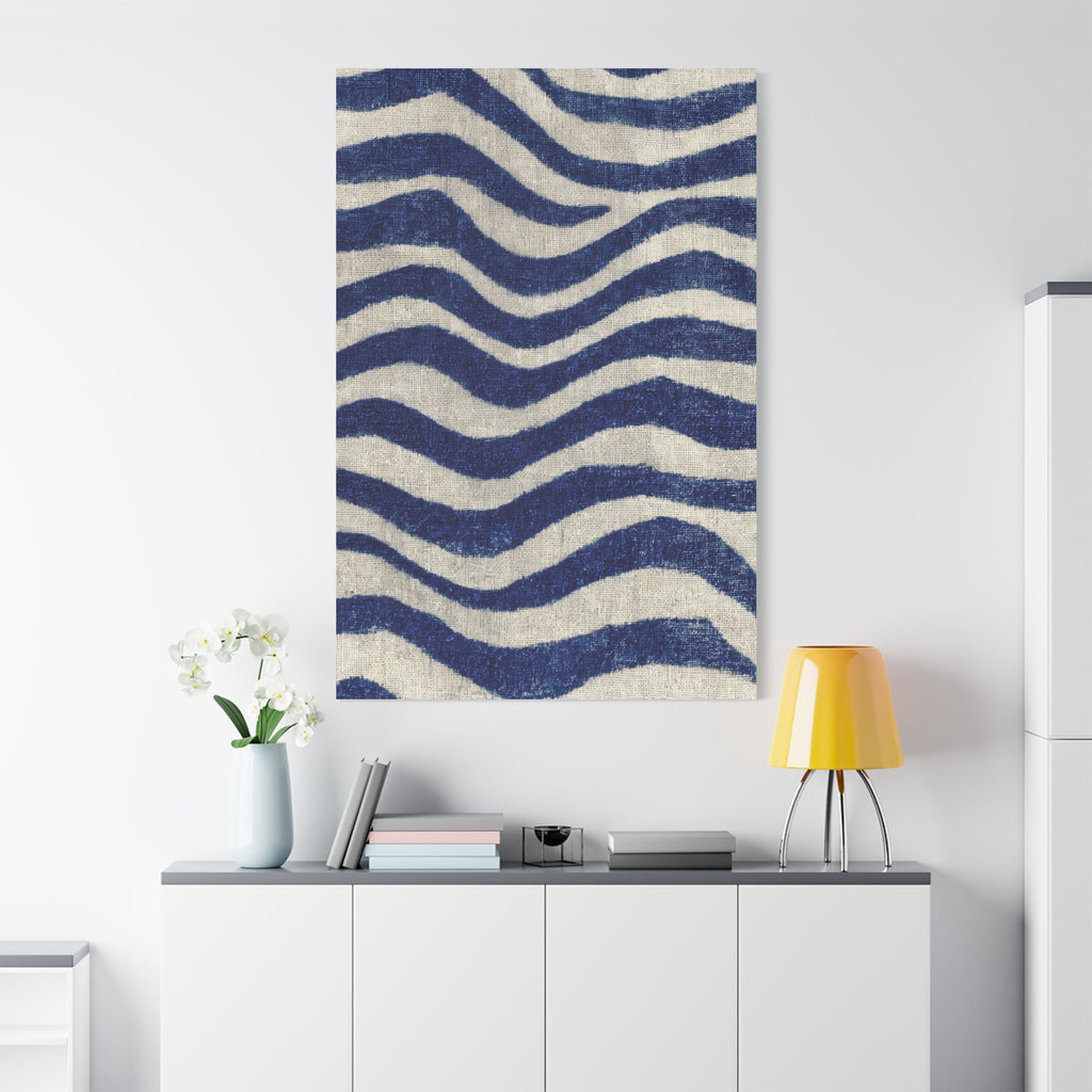 Abstract Blue Wave Canvas Print — Stretched Matte Wall Art