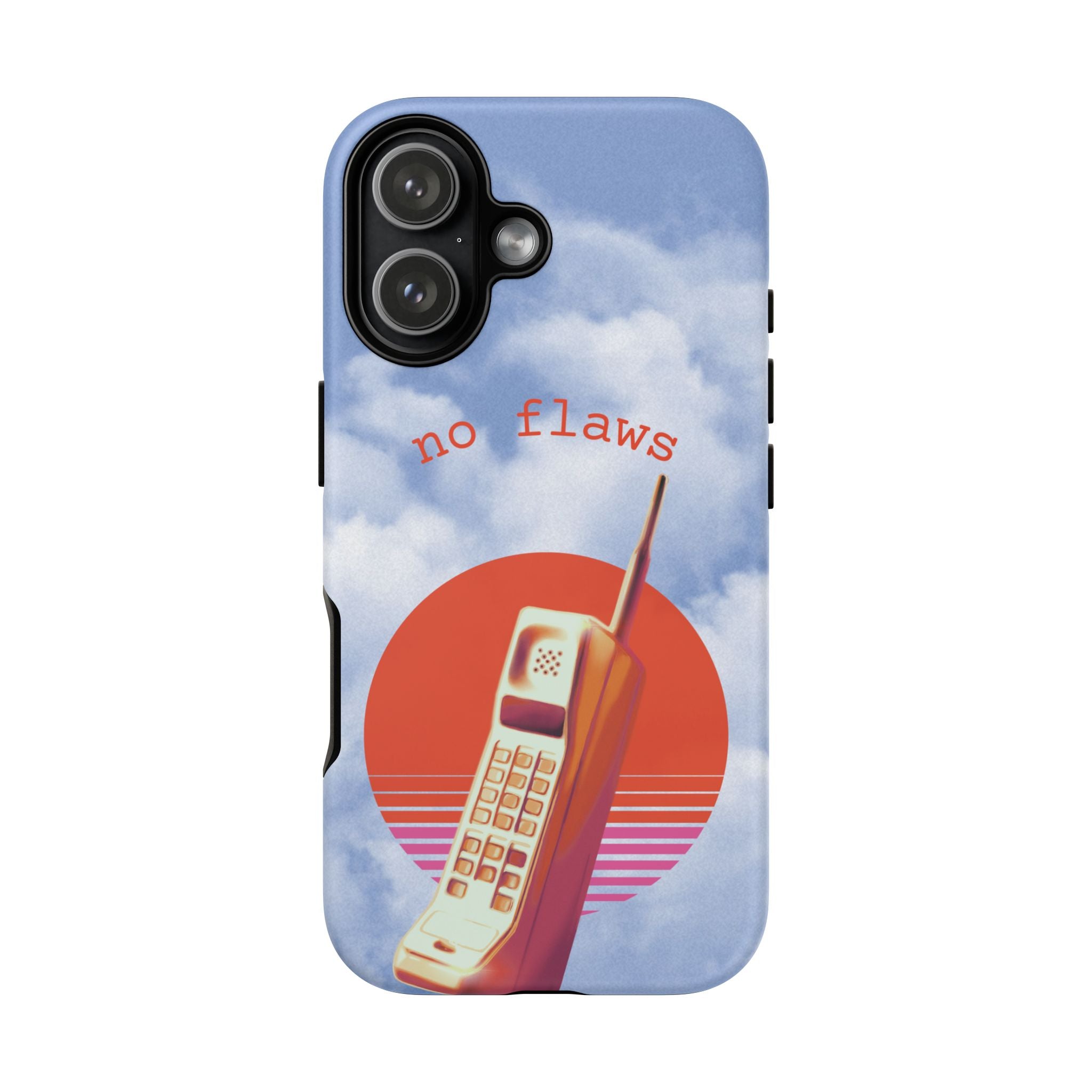 Retro “No Flaws” Phone Tough Case — Vintage 90s Aesthetic Protective Phone Case