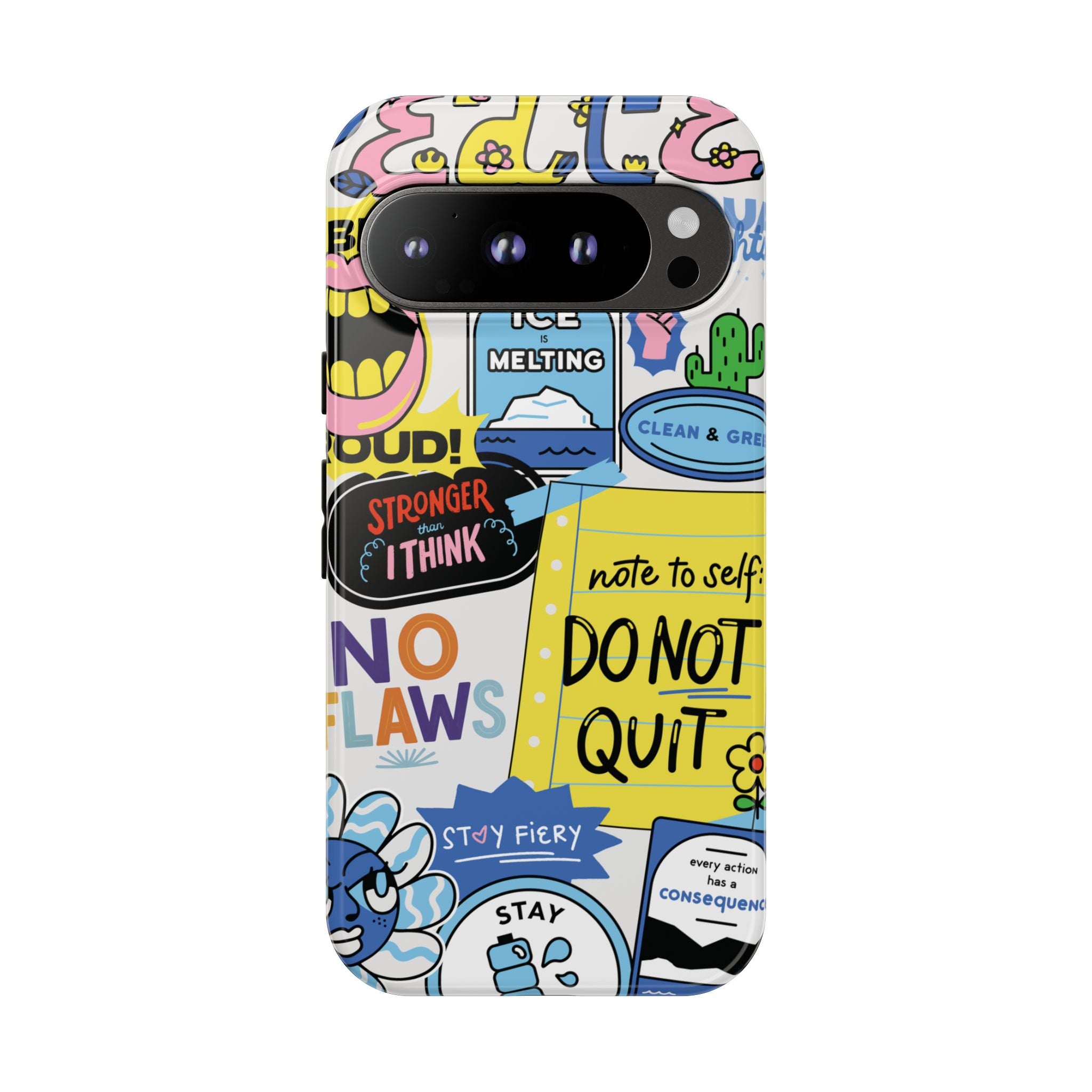 Sticker Collage Phone Case — Motivational "Do Not Quit" Protective Cover