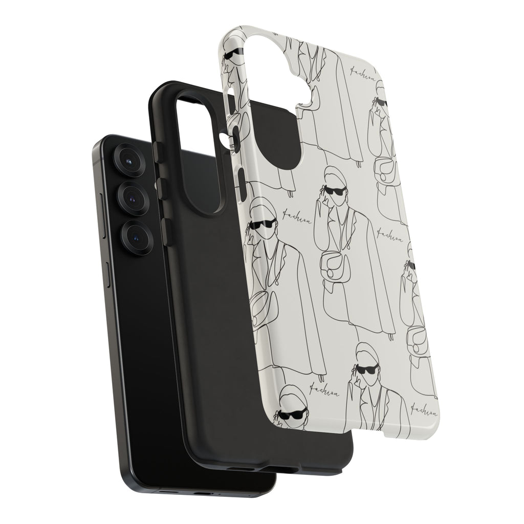 Fashion Sketch Phone Case — Minimalist Chic Designer Pattern